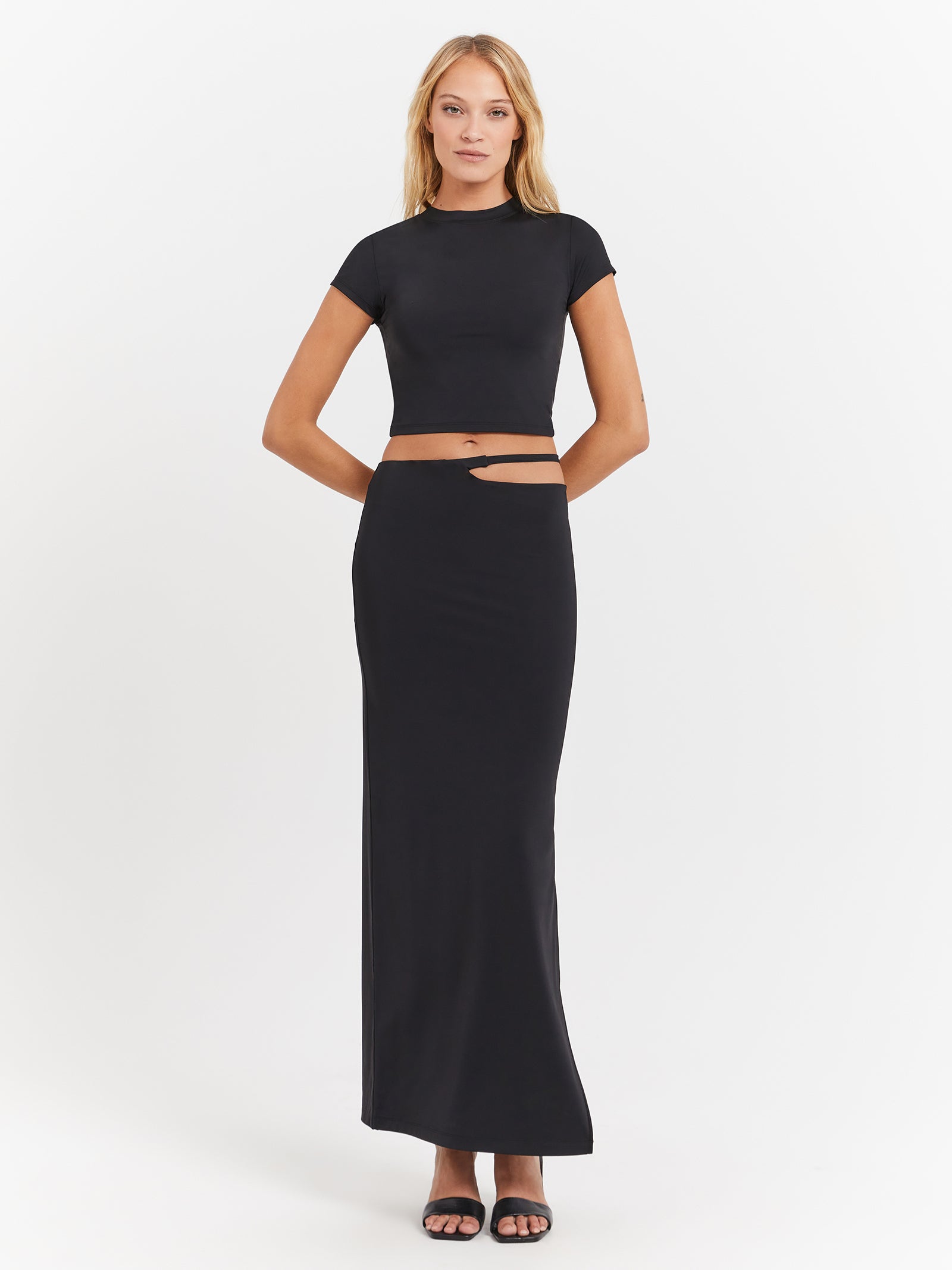 Mse Standard Cut Out Skirt in Black