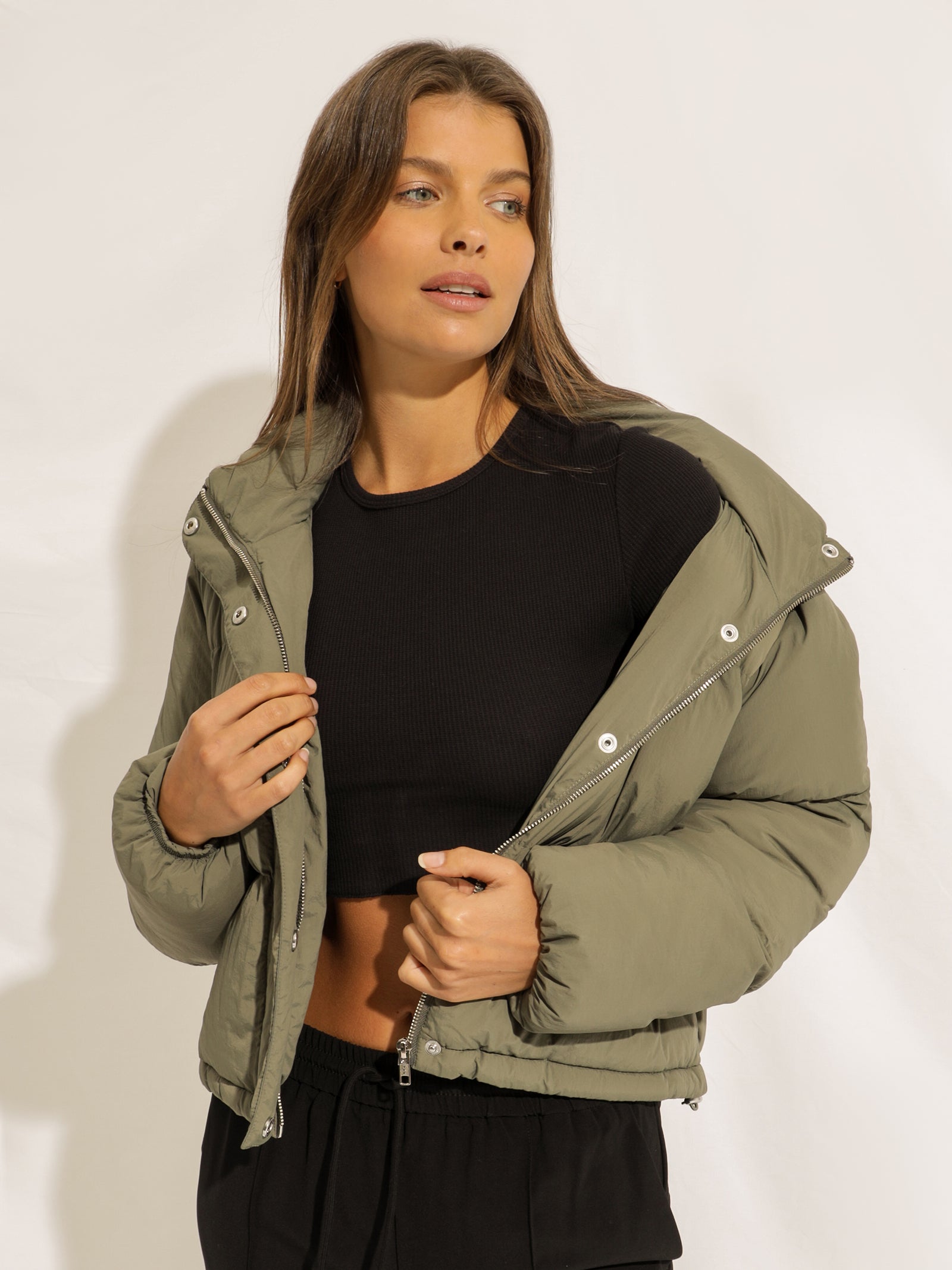 Topher Puffer Jacket in Willow Green