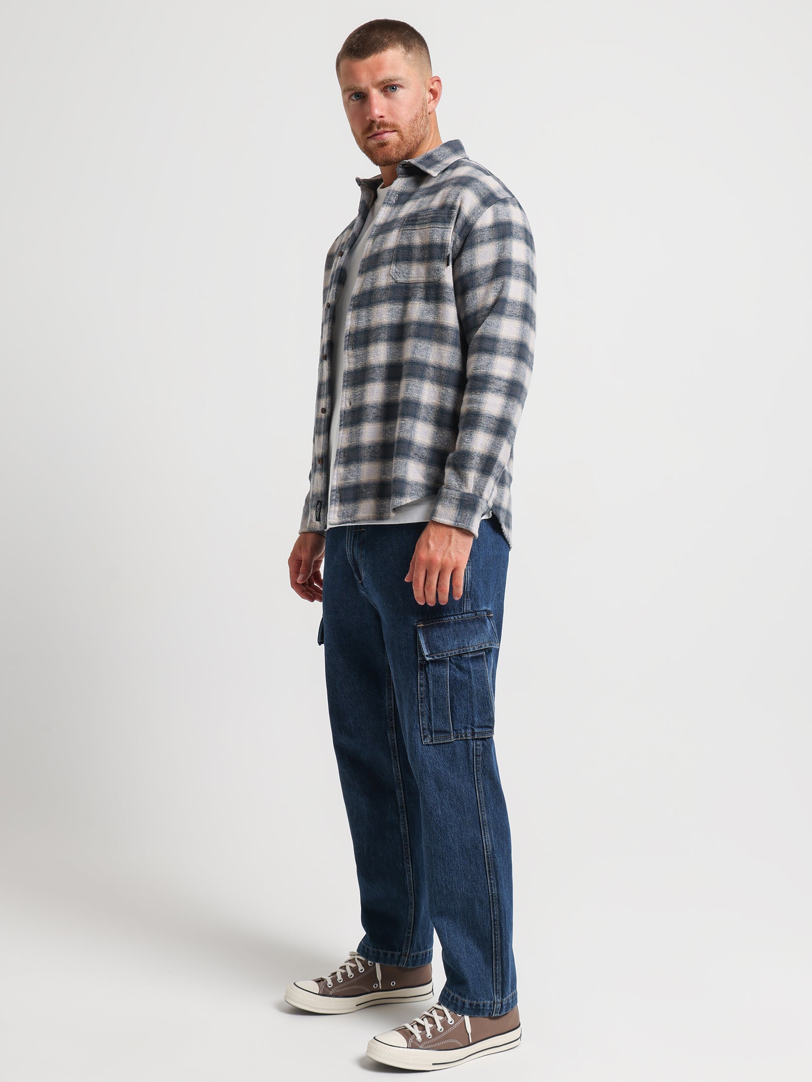 Barrio Quilt Flannel Shirt in Petrol