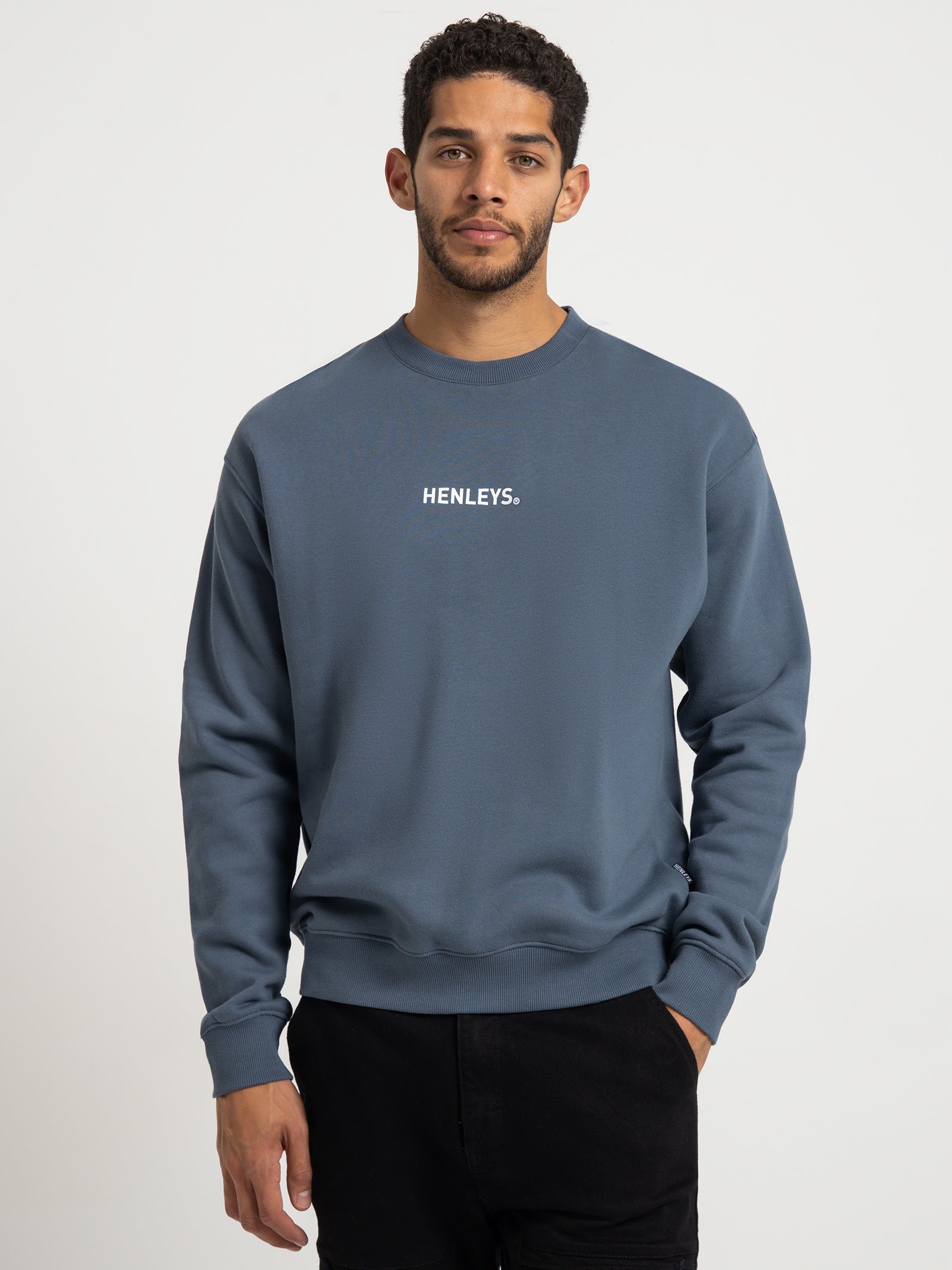 Classic Logo Crew Sweater in Blueberry