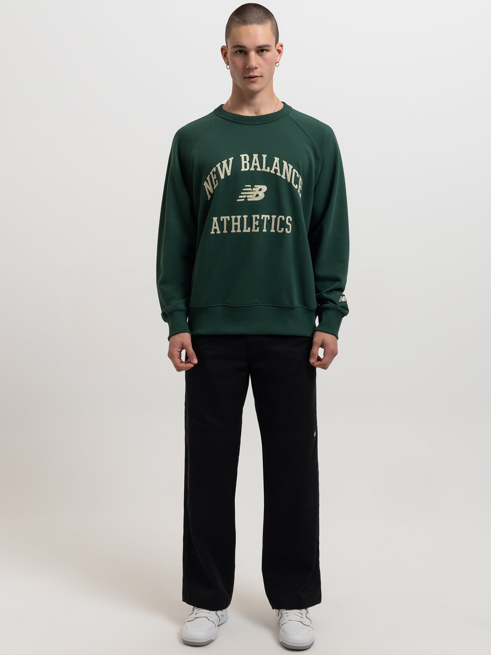 Athletics Varsity Fleece Crewneck in Nightwatch Green