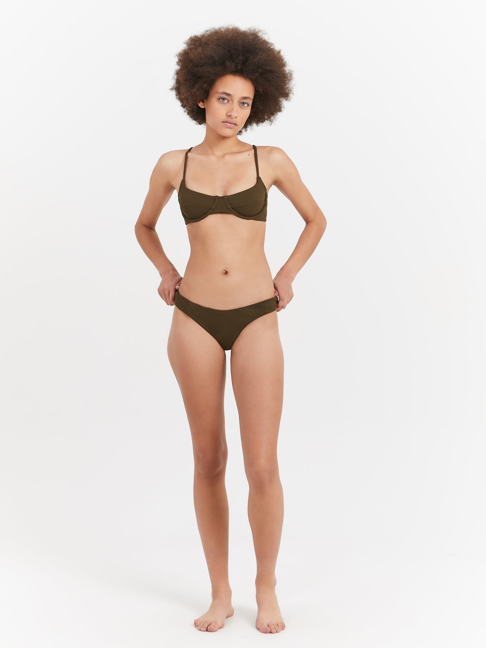 Adira Underwire Bikini Top in Tarmac