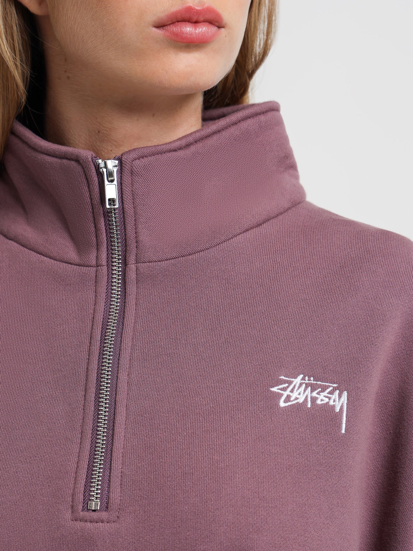 Stock 1/4 Zip Fleece in Rose