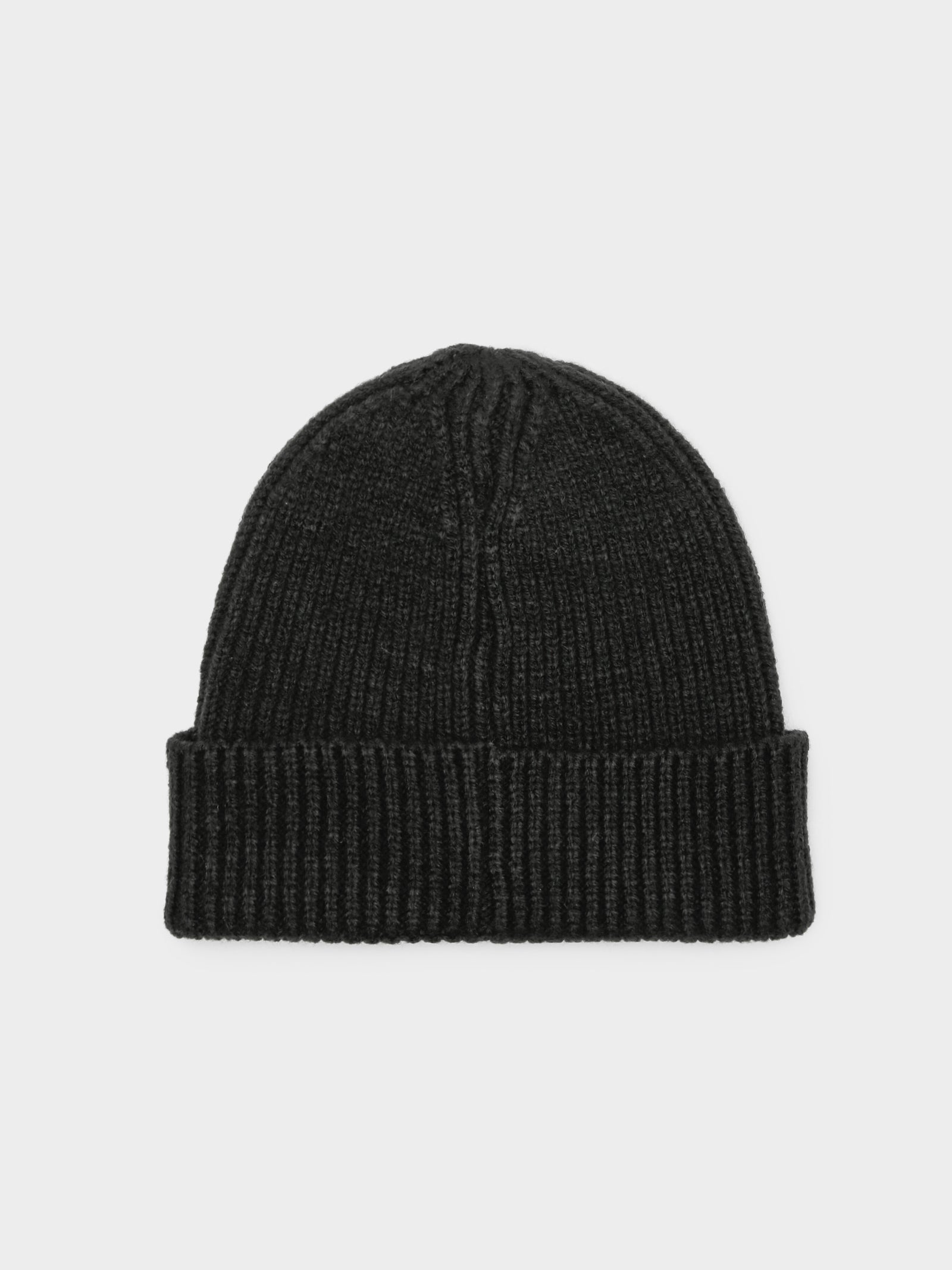 Logo Boxed Cuff Beanie in Black