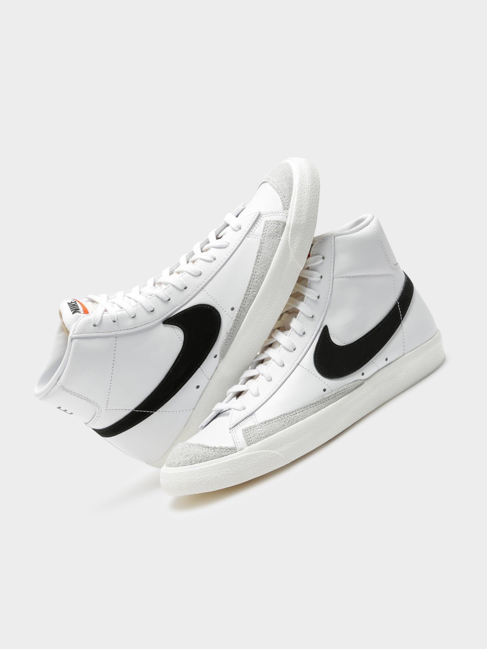 Mens Blazer Mid 77 High Top Sneakers in White & Black