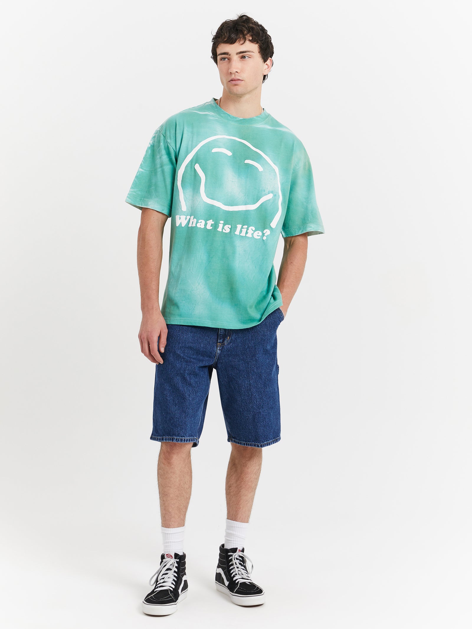 What Is Life T-Shirt in Moss Dye