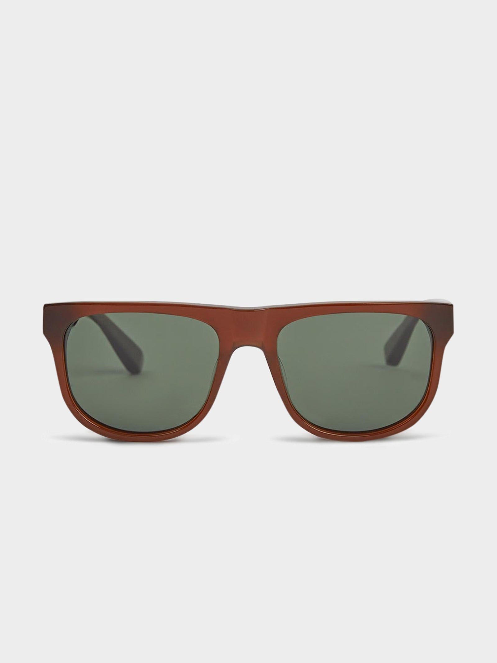 Asp Polished Sunglasses in Caramel & Dark Green