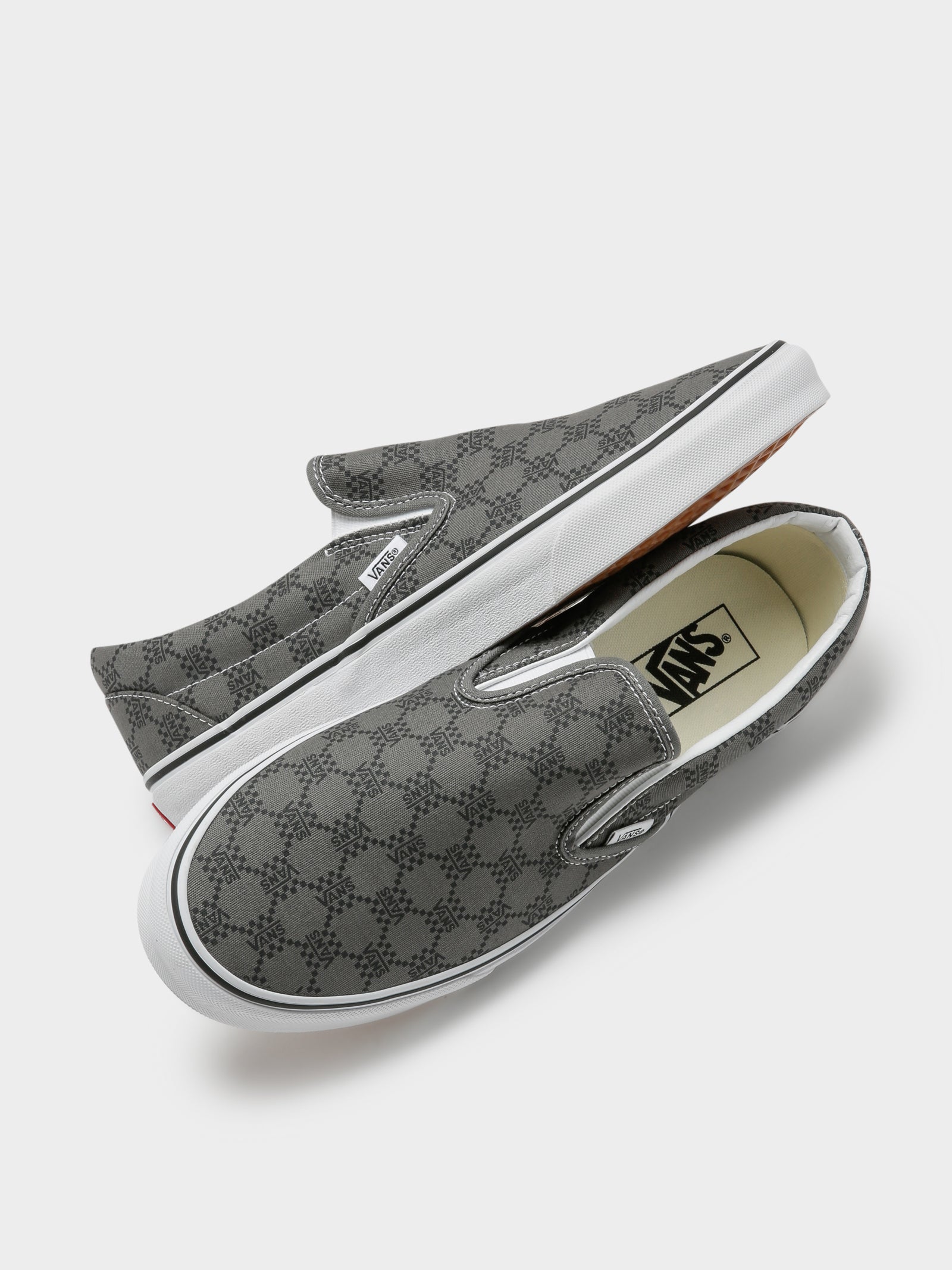 Unisex Classic Slip On Sneakers in Black Monogram