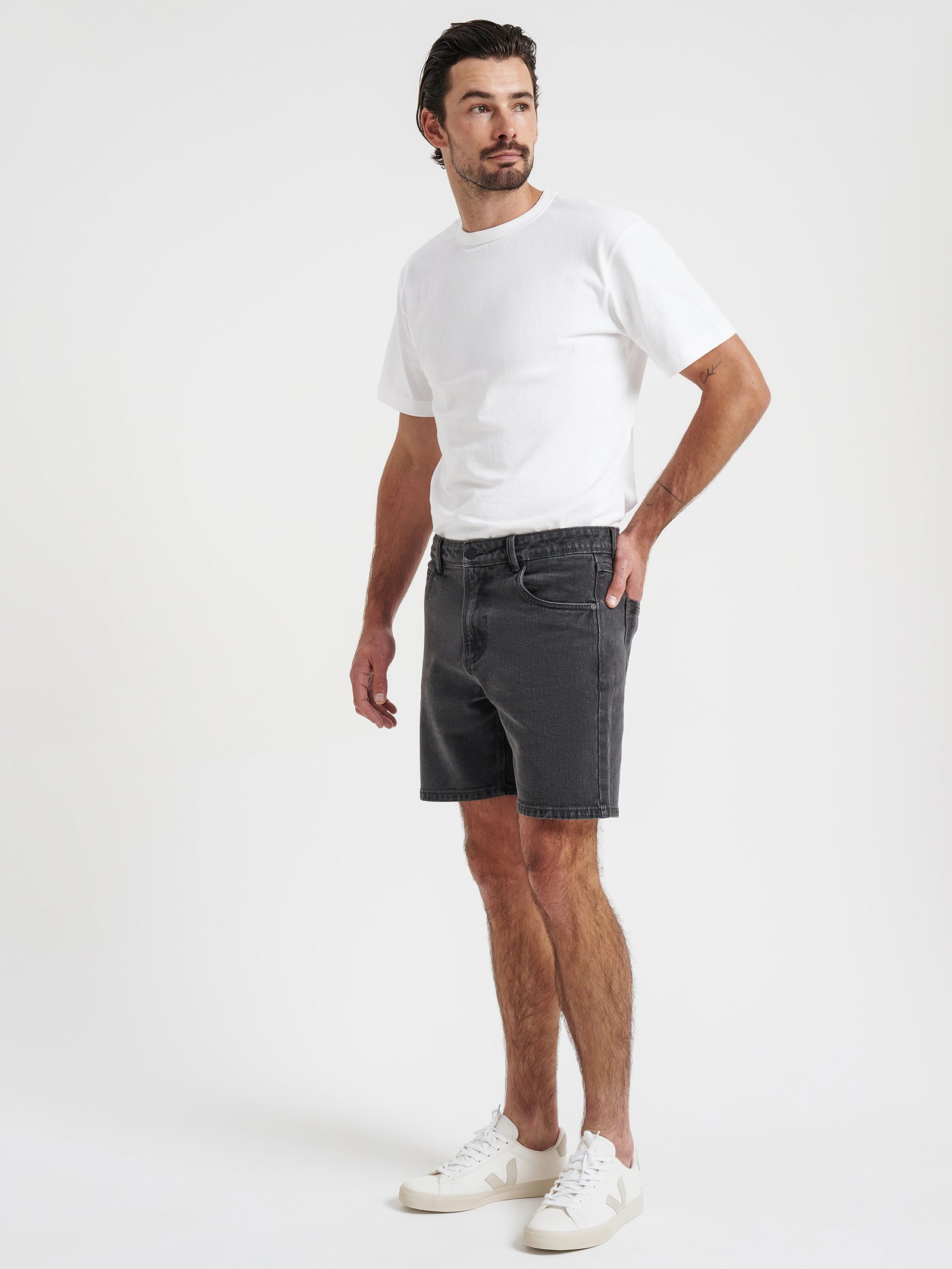 Colt Relaxed Denim Shorts in Vintage Black