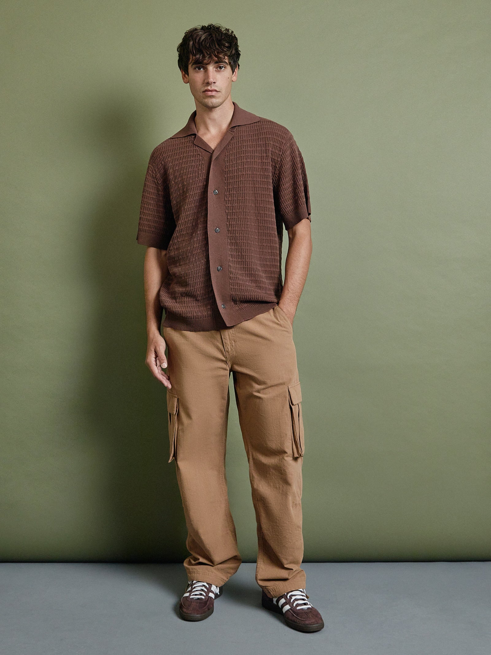 Zanito Knit Shirt in Taupe