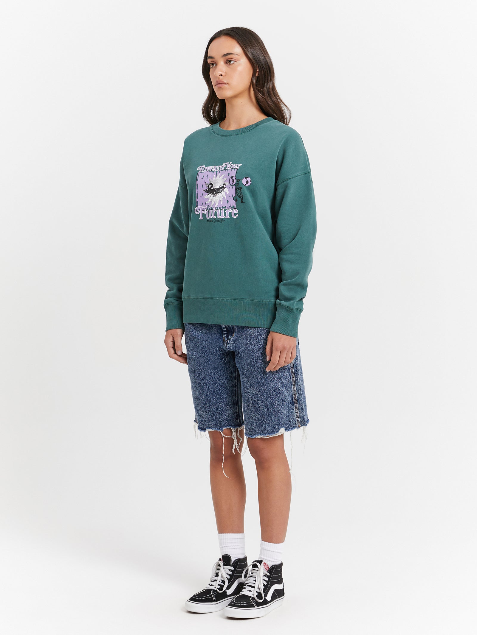 Forward Your Future Slouch Crew in Mallard Green