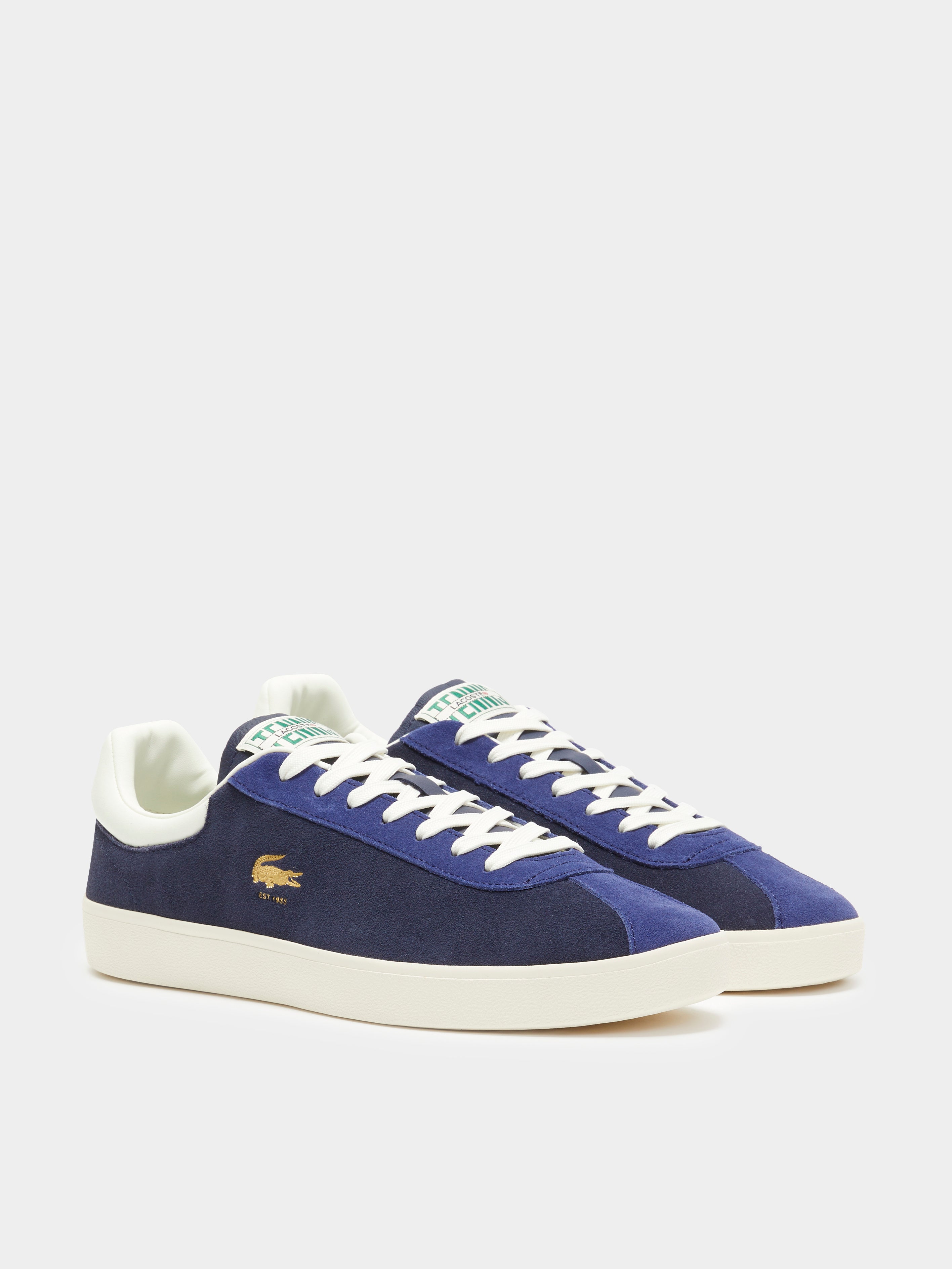 Mens Baseshot Premium Suede Sneakers in Navy & Off White