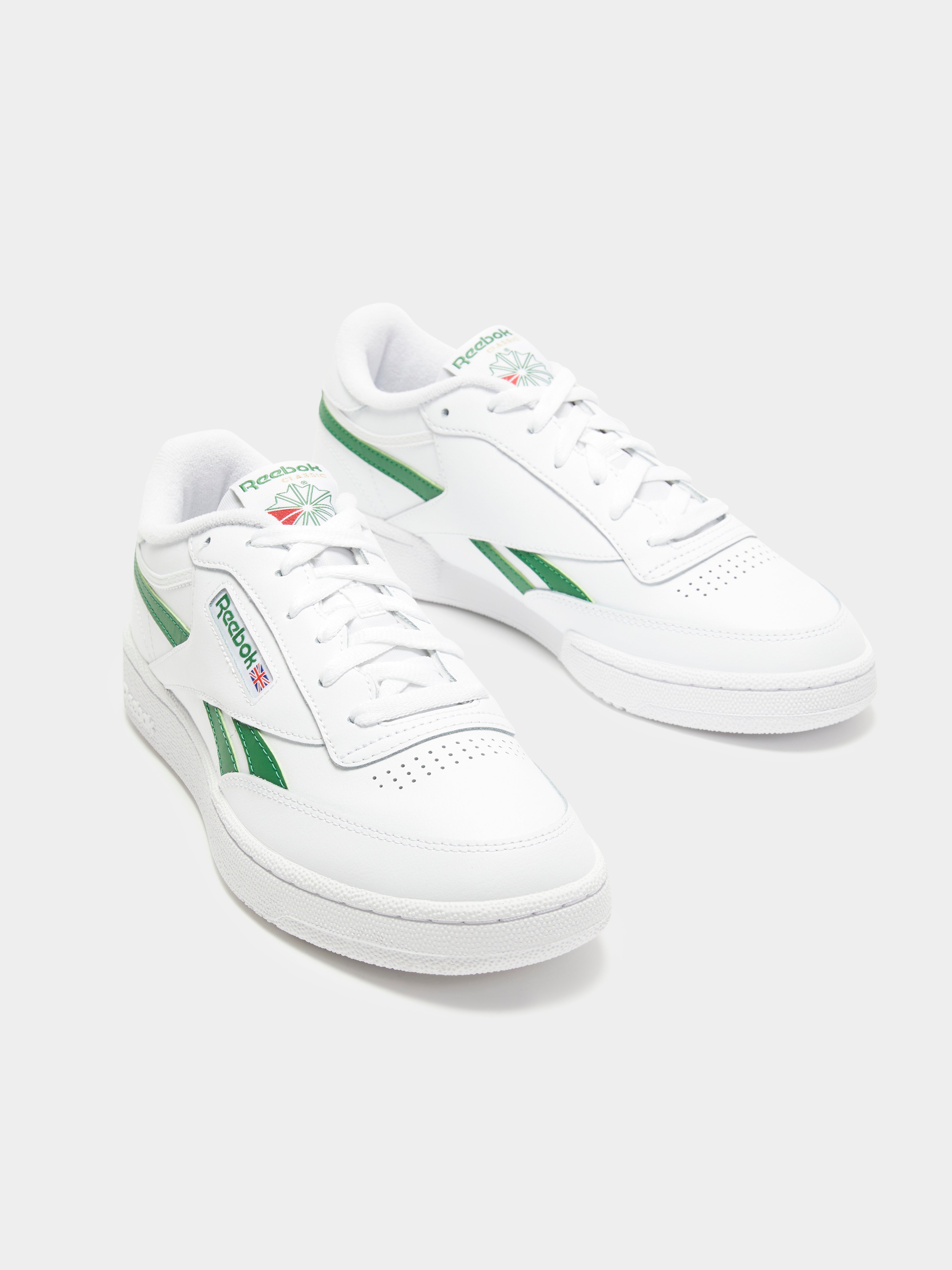 Unisex Club C Revenge Sneakers in White & Green