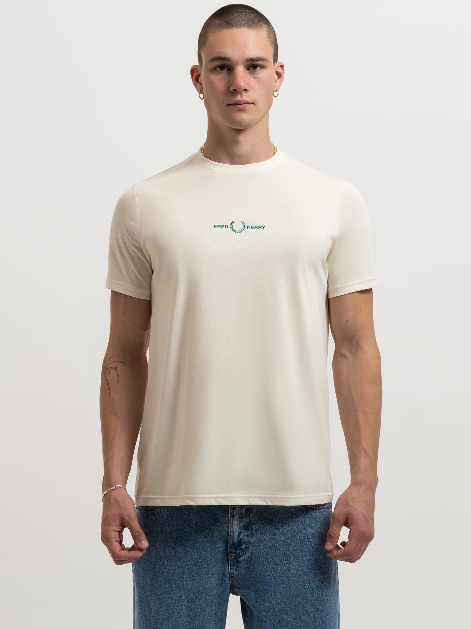 Embroidered T-Shirt in Ecru