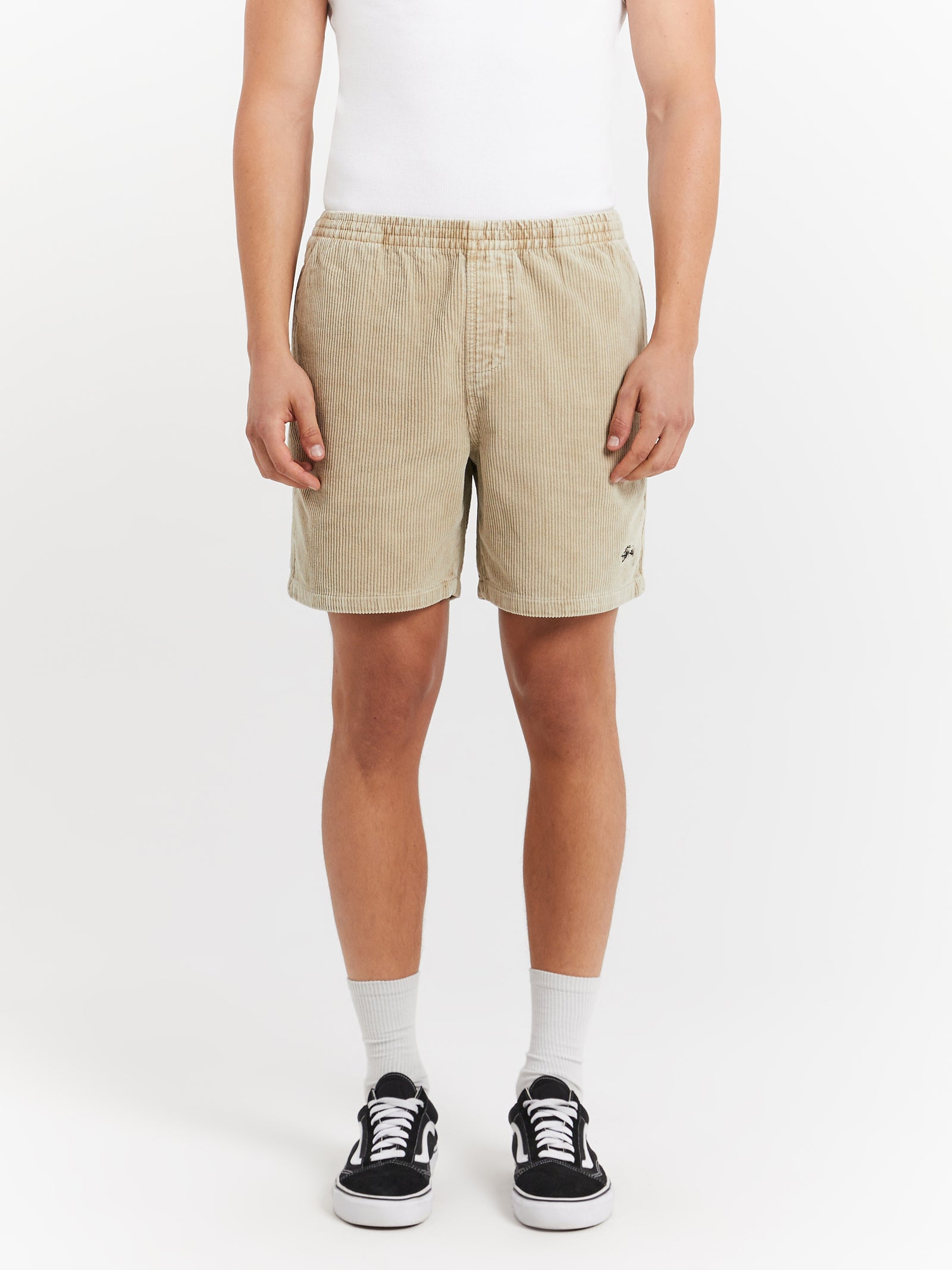 Wide Wale Cord Beachshorts in Khaki