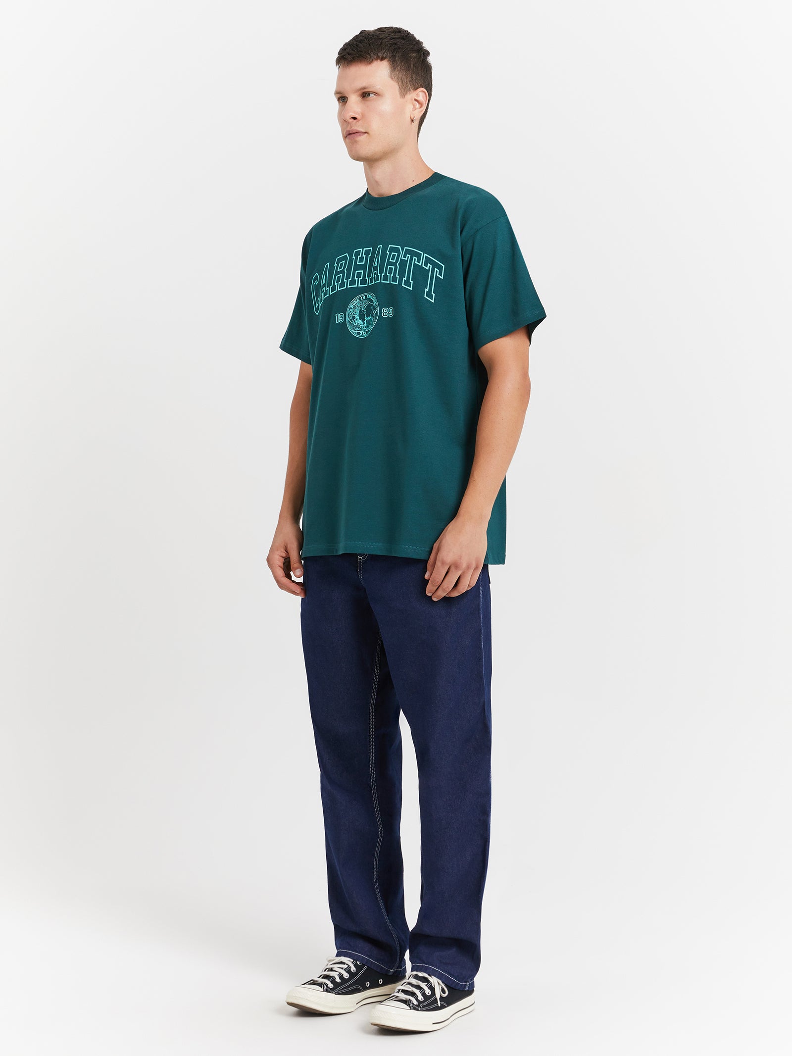 S/S Coin T-Shirt in Botanic Green & Aqua