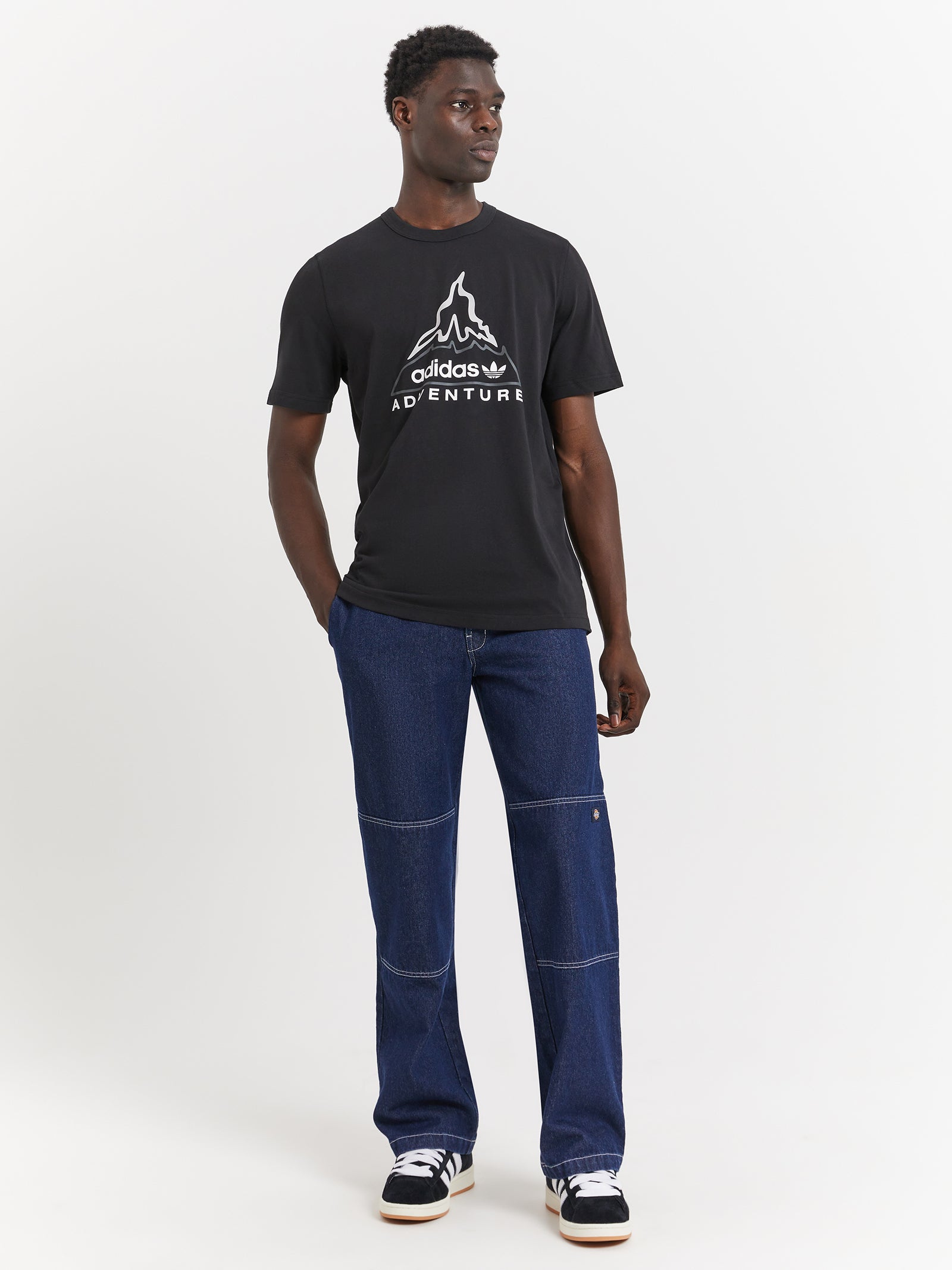 Adventure Graphic Volcano T-Shirt in Black