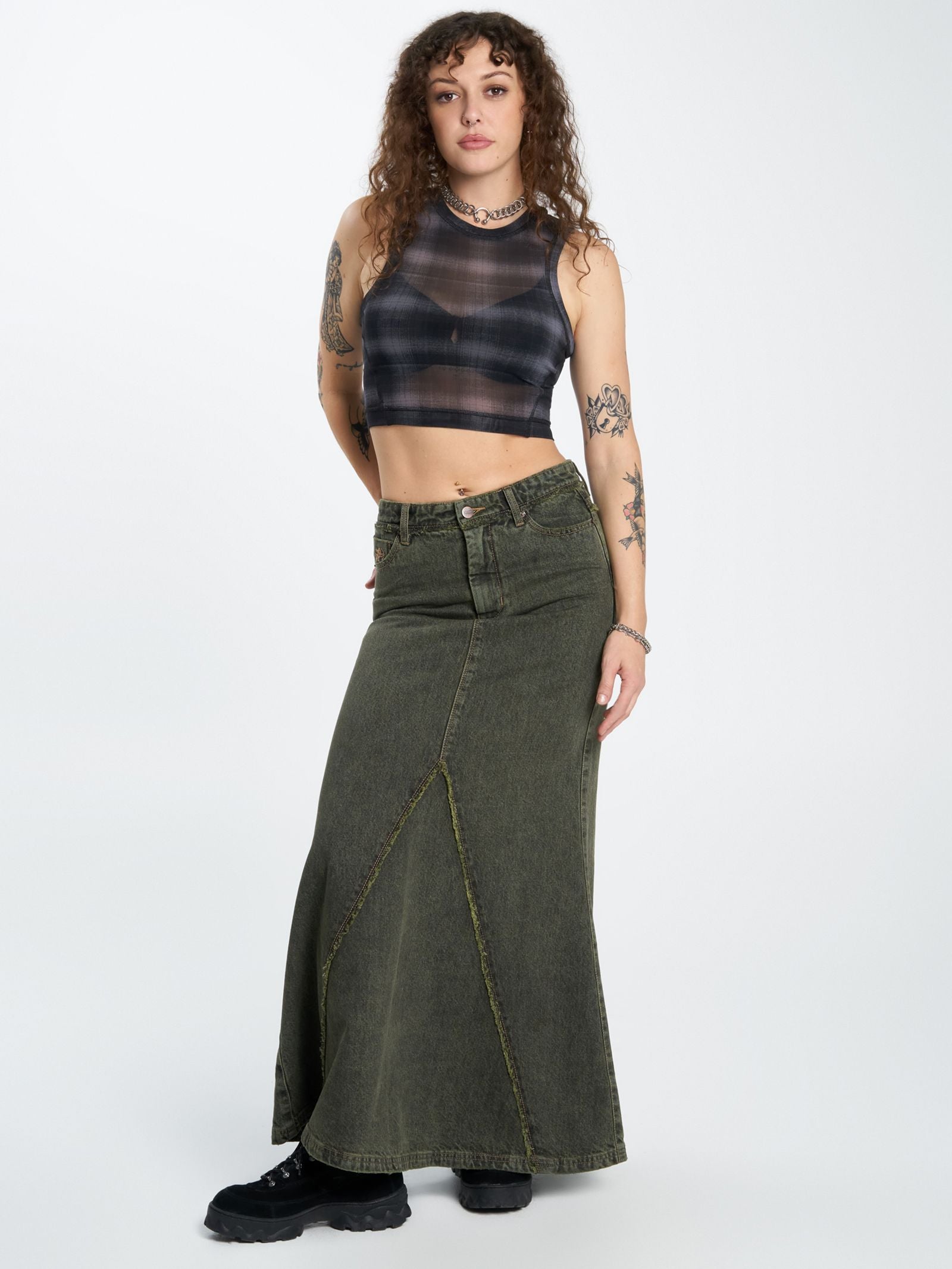 Pond Scum Denim Maxi Skirt