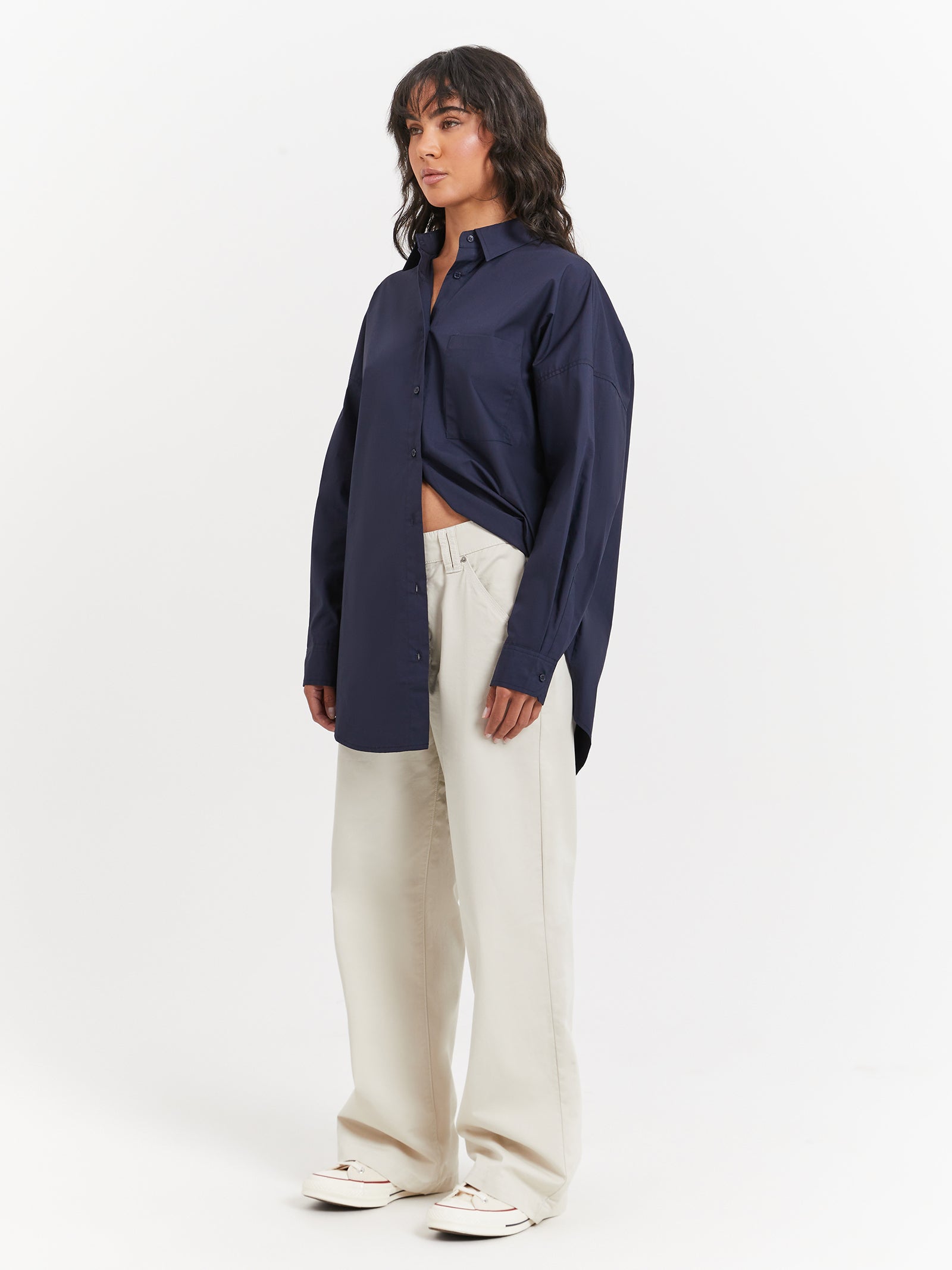 Anni Oversized Shirt in Navy