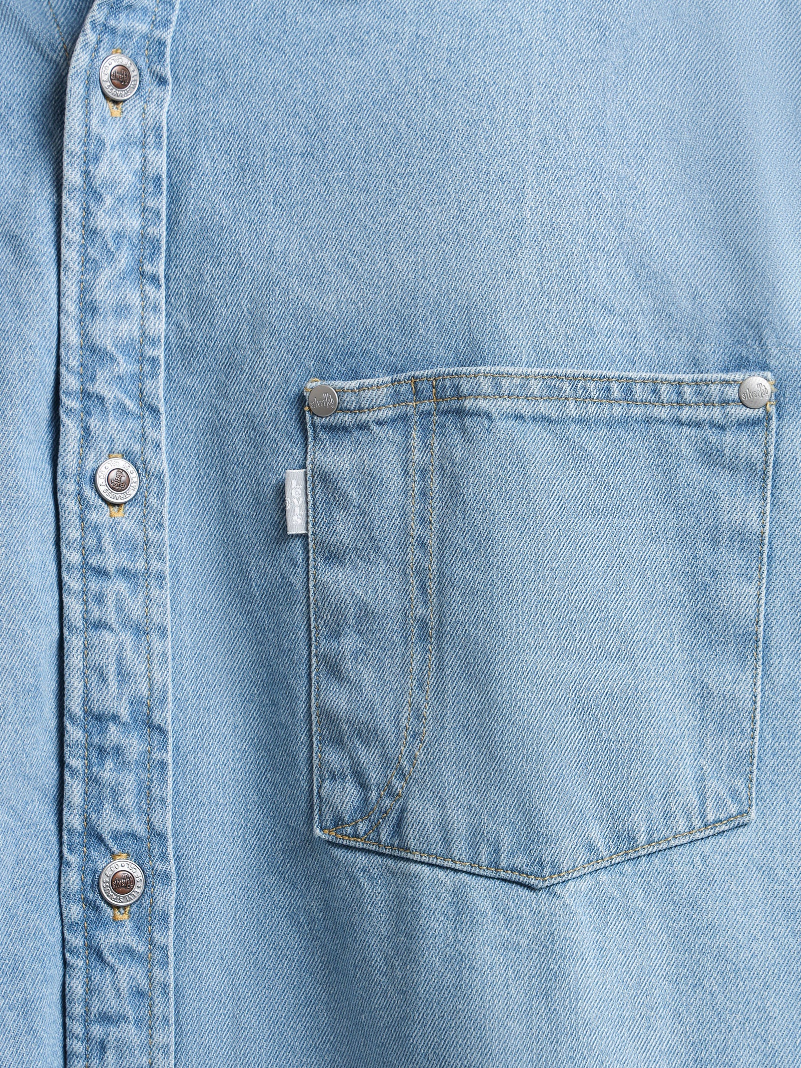 Silvertab Oversized One Pocket Shirt in Light Blue