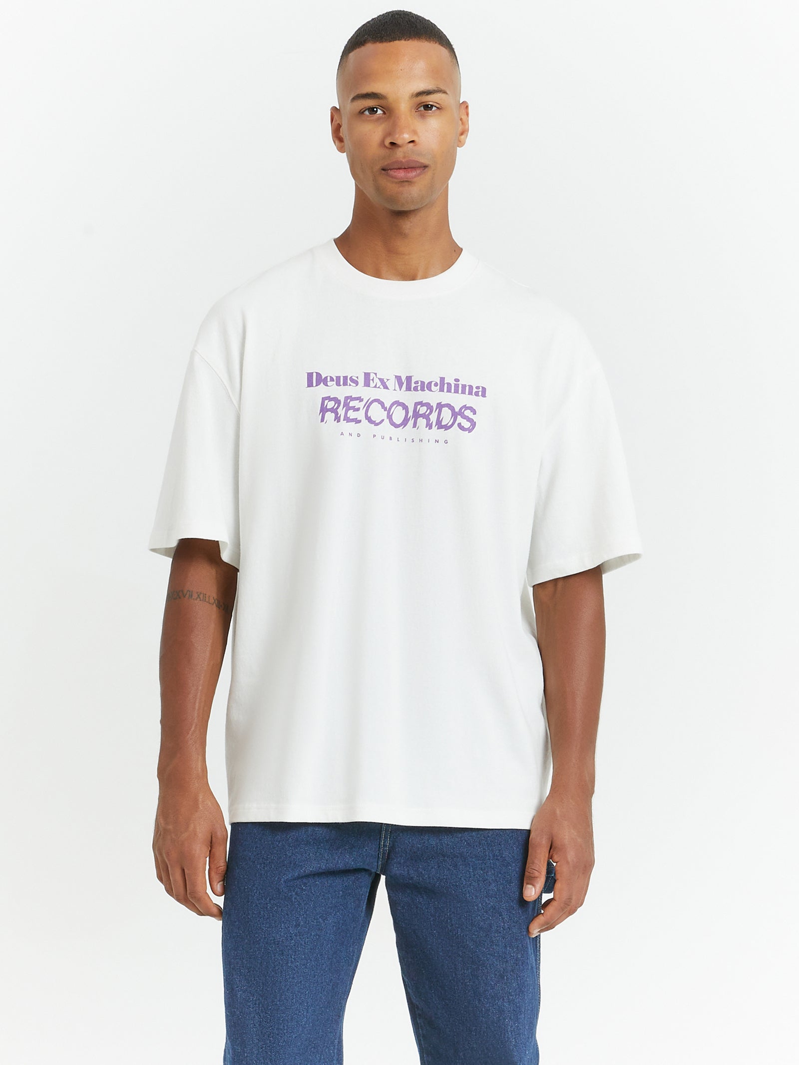 Sub Woofer T-Shirt in Vintage White & Lilac