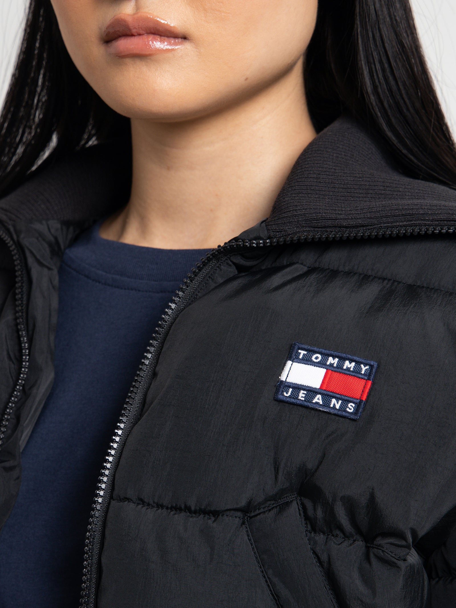 Ultra Crop Puffer Jacket in Black