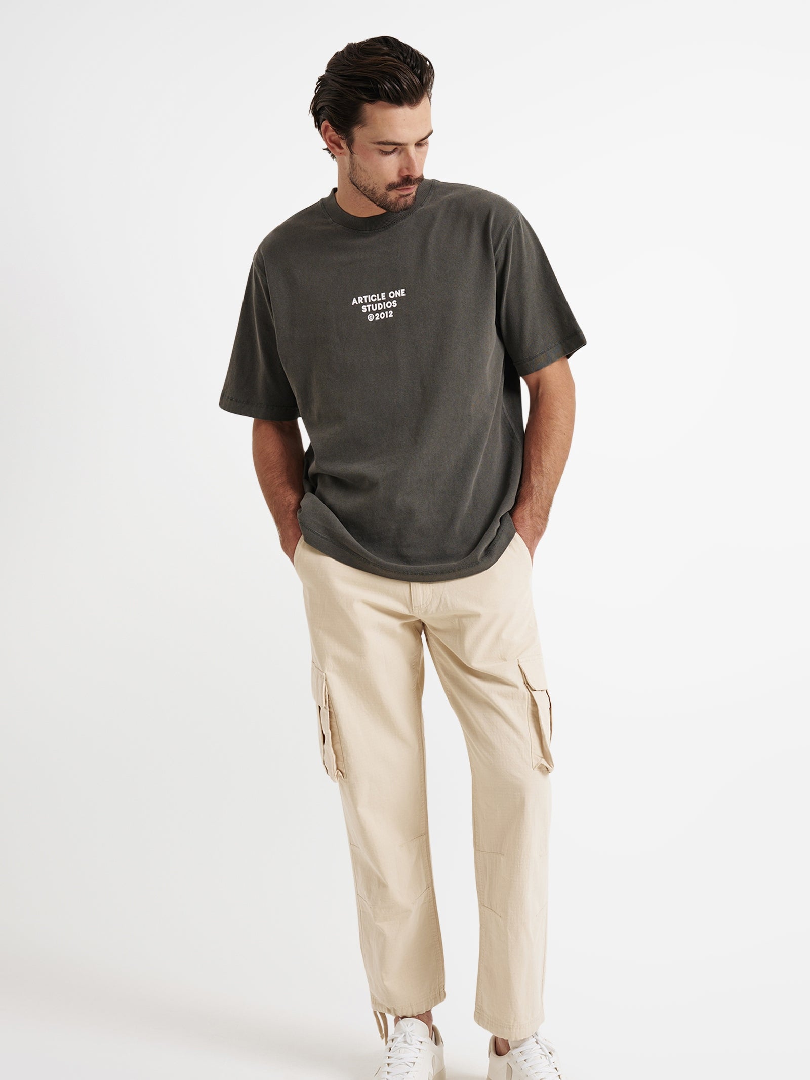 Wyatt Cargo Pants in Ecru