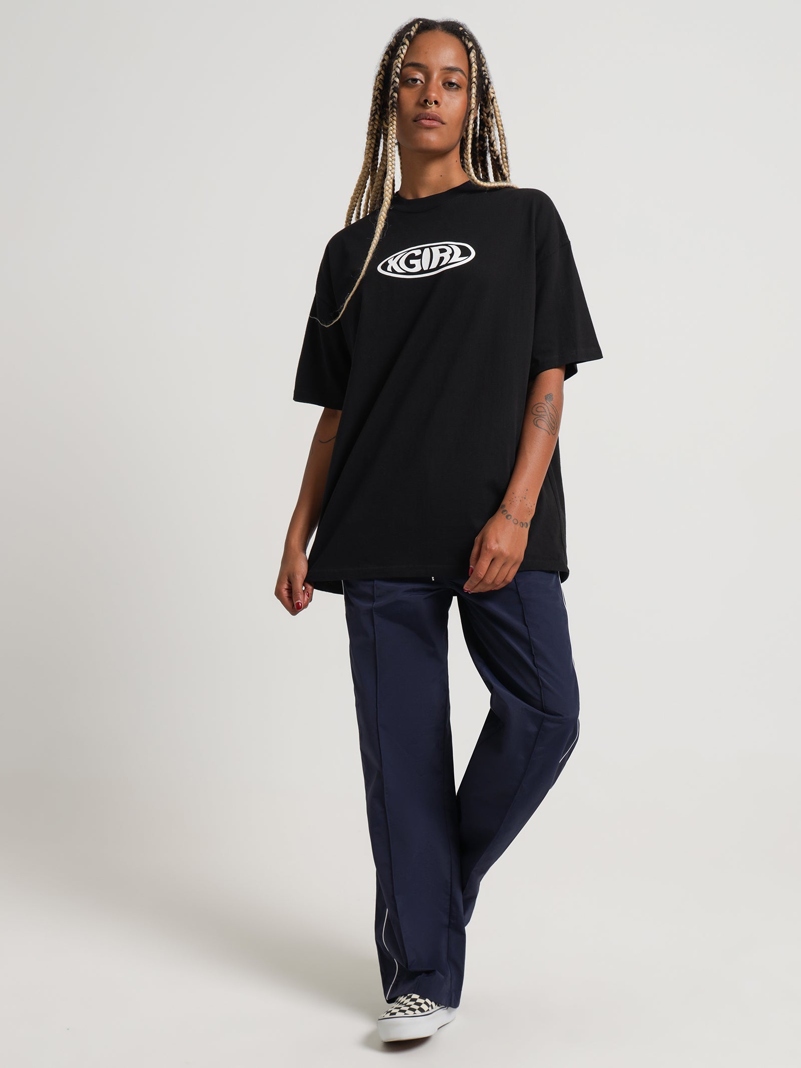 Wrap Logo Oversized T-Shirt in Black