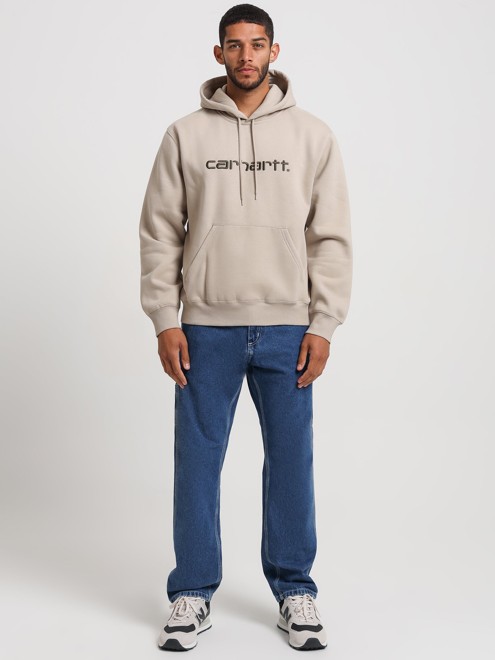 Hooded Carhartt Sweatshirt in Wall Cypress Tan