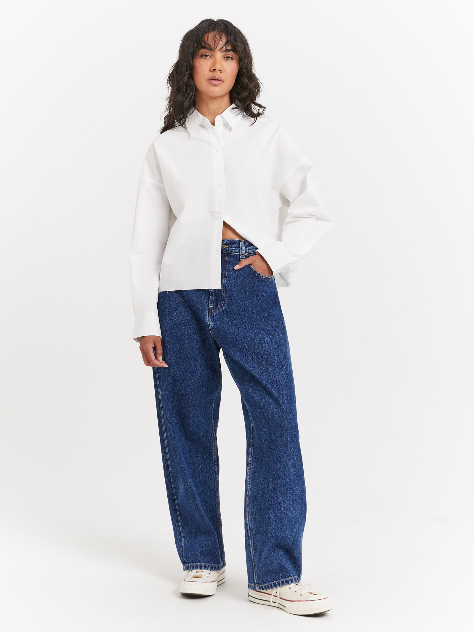 Lukea Cropped Shirt in Off White