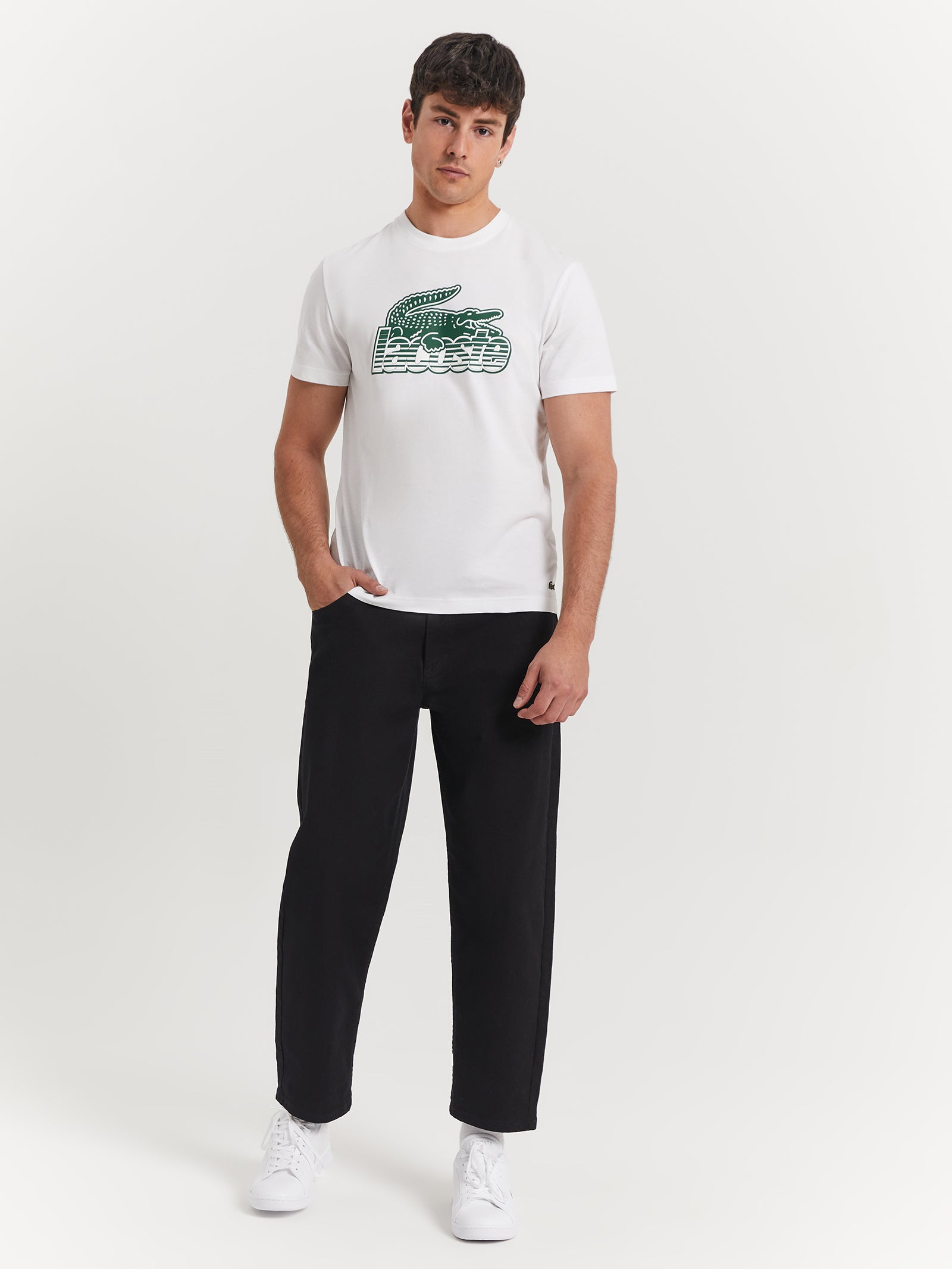 Neo Heritage Jersey Logo T-Shirt in White & Green