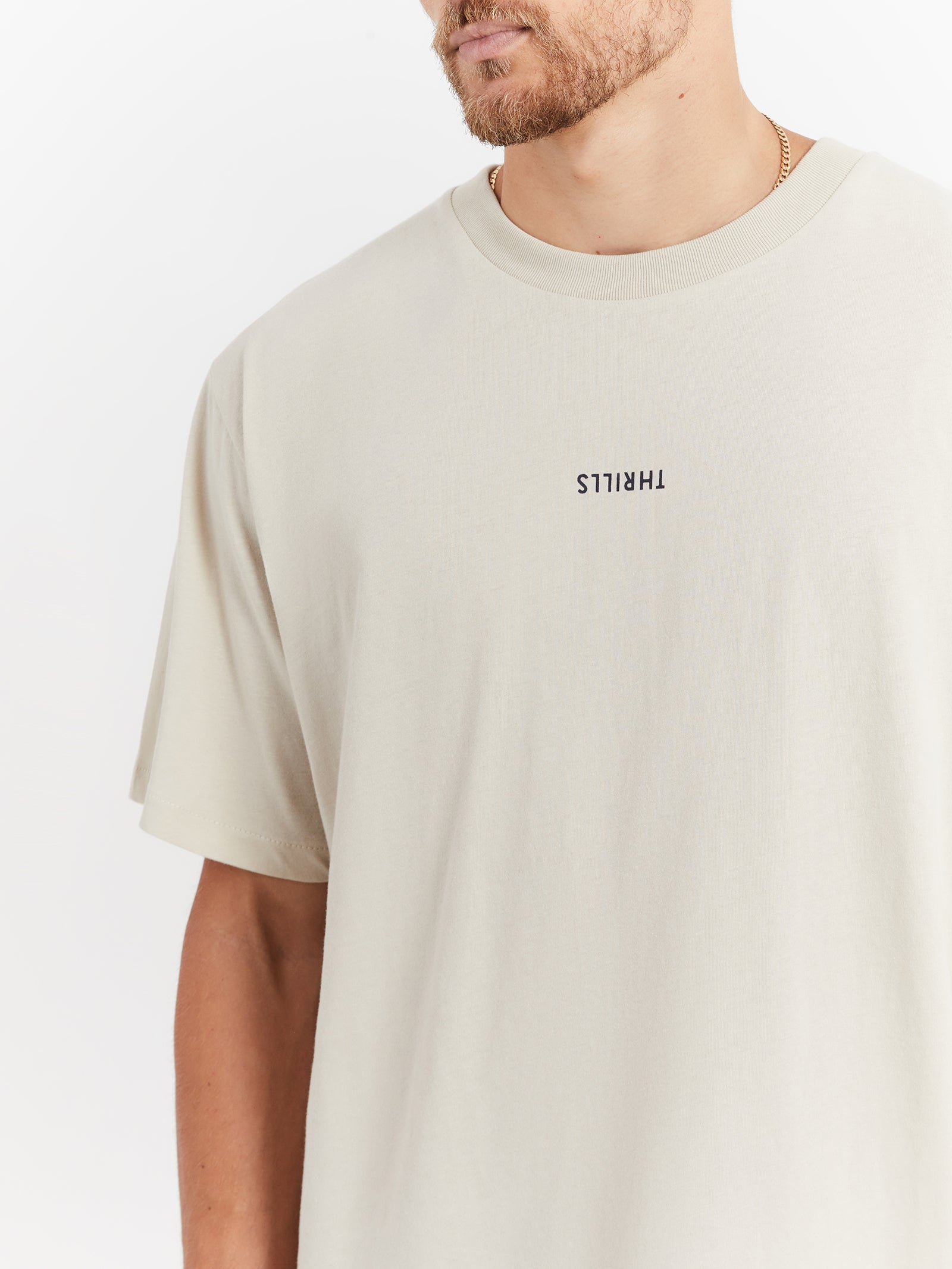 Minimal Thrills Merch Fit T-Shirt in Oatmeal