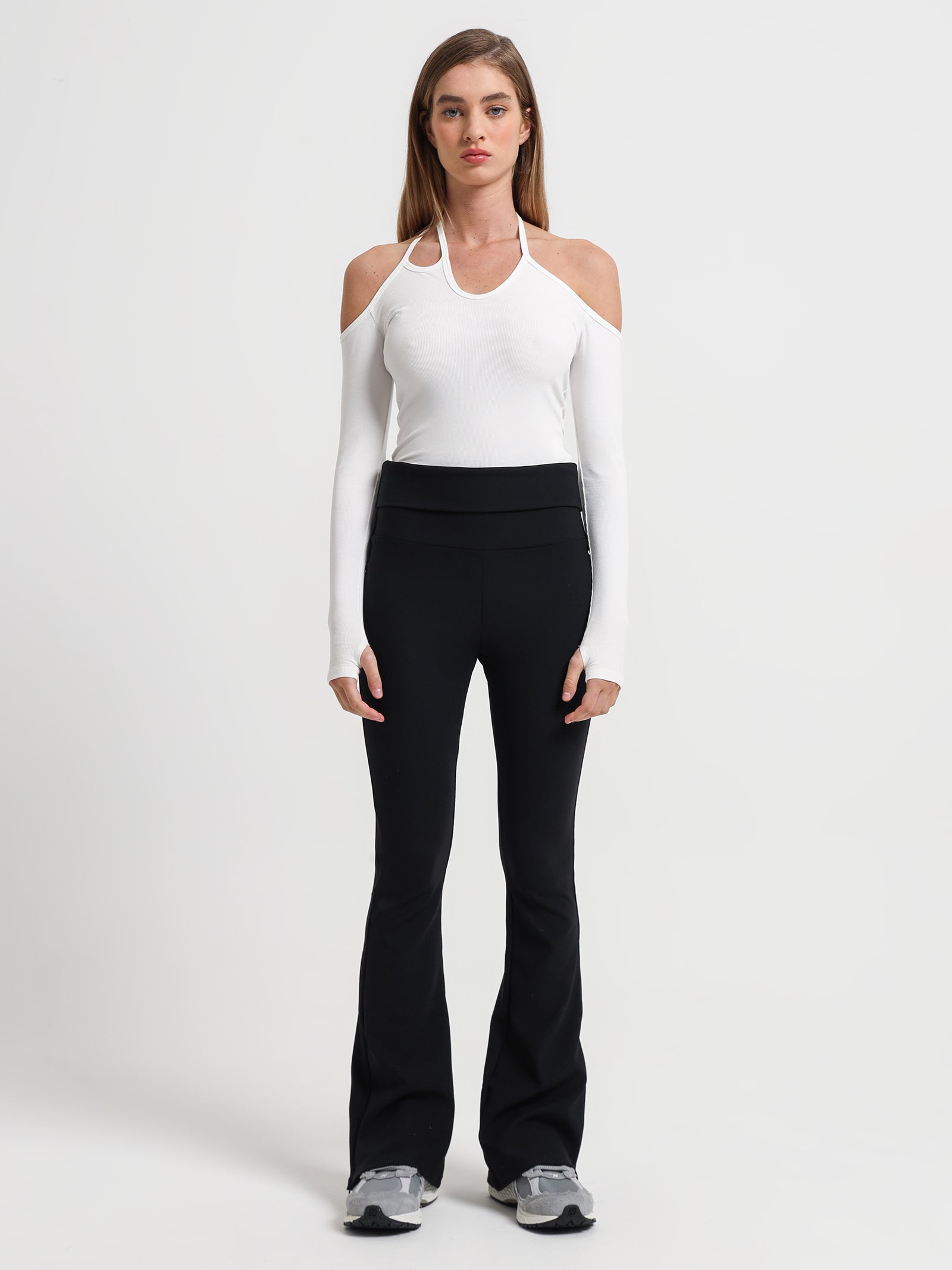 Rima Rib Ponte Pants in Black