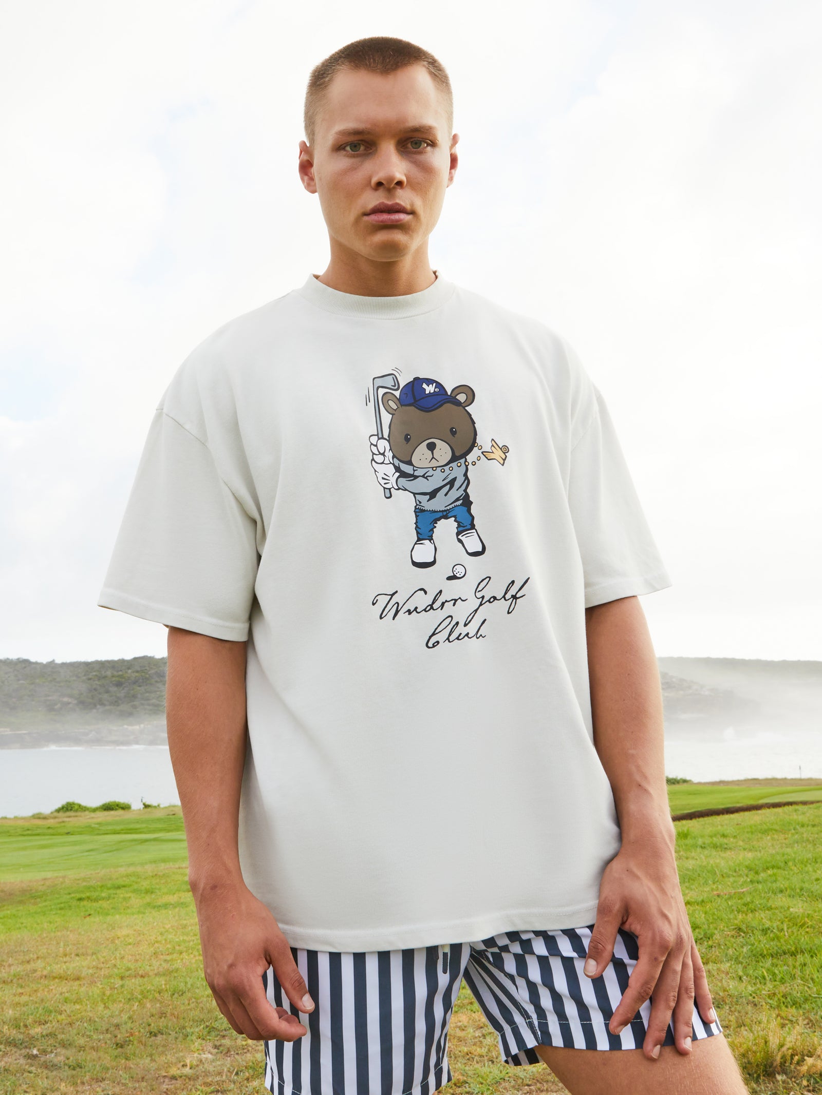 Golf Club Heavy Weight T-Shirt in Washed White