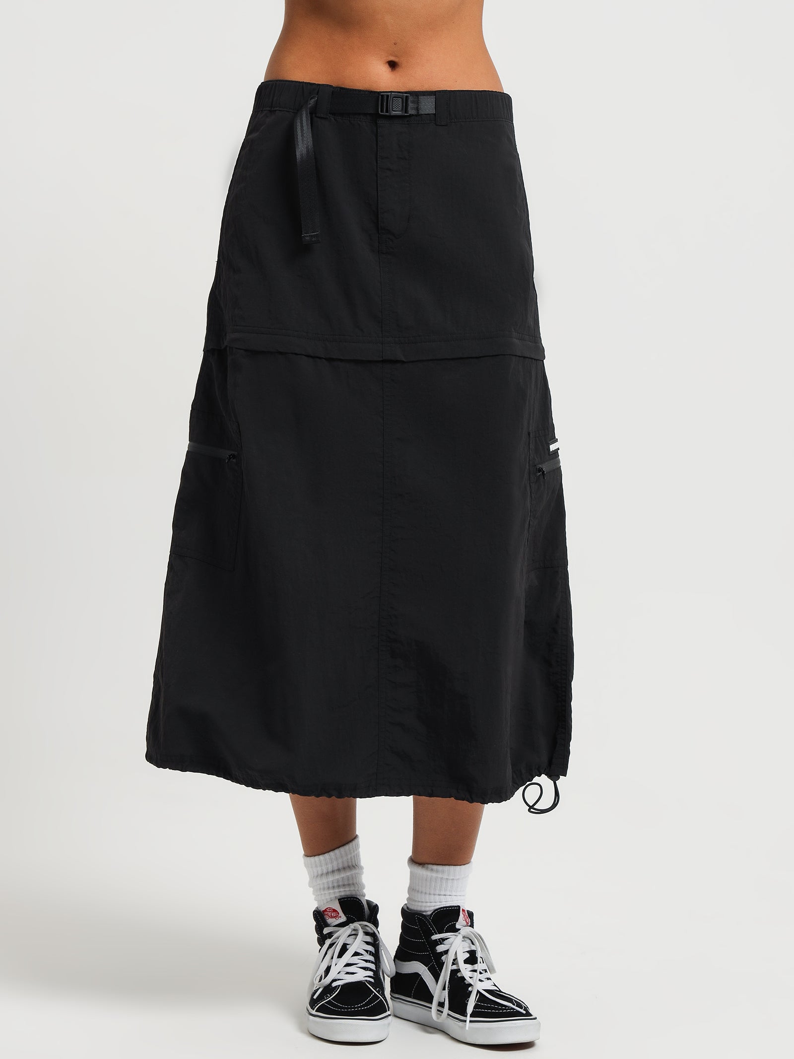 Cargo Maxi Skirt in Black