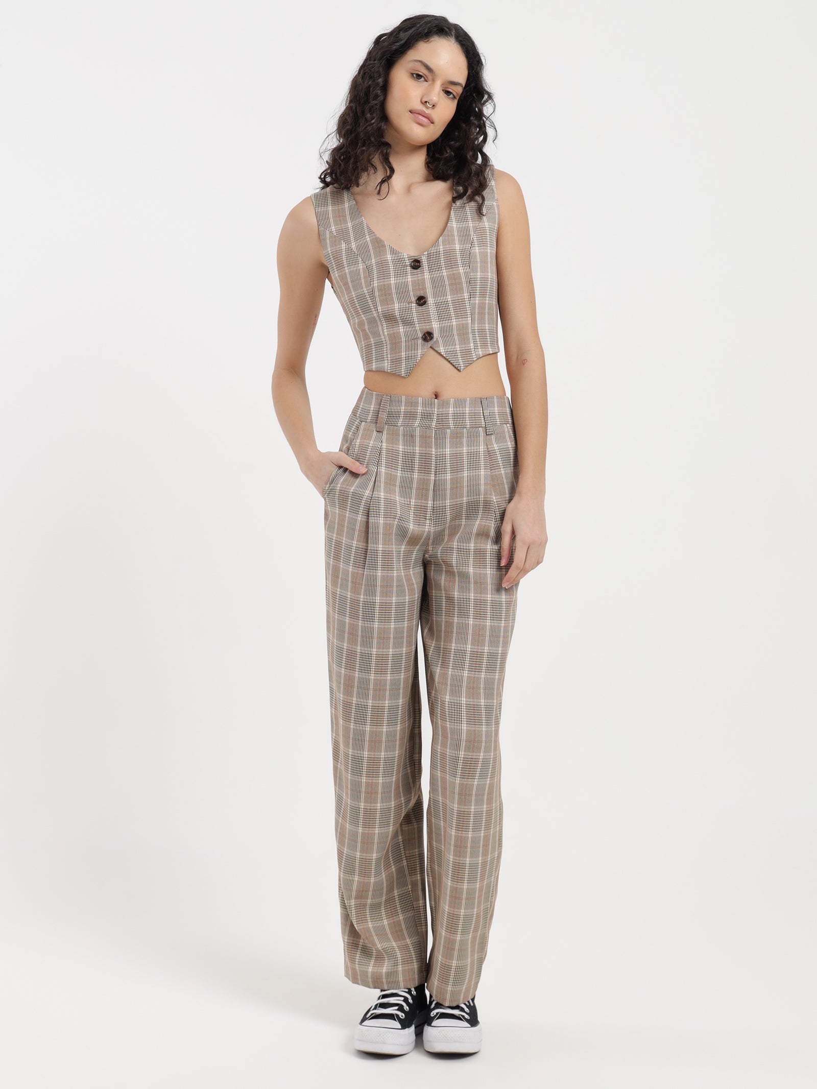 Kelly Waistcoat in Clay Check