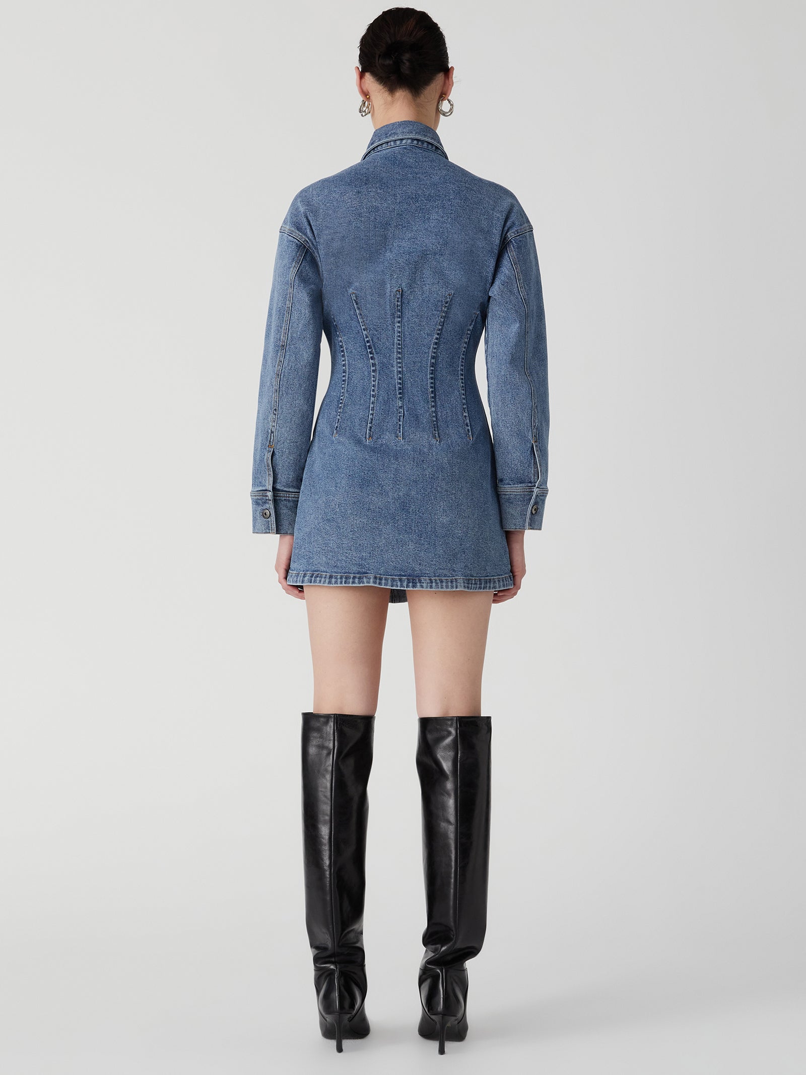 Javier Denim Dress in Night Shadow Indigo