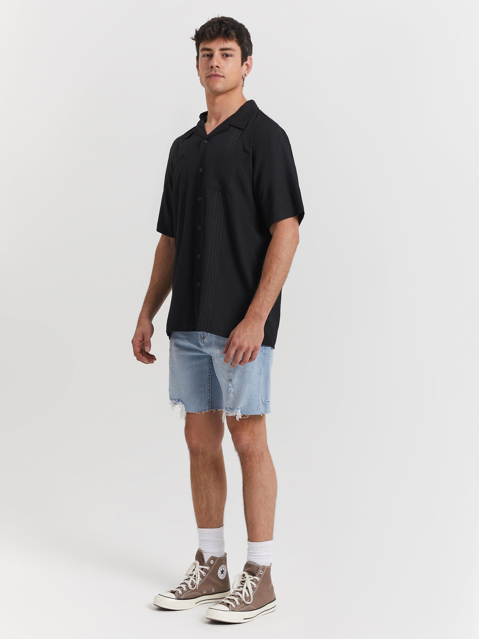 High Standards Bowling Shirt in Black