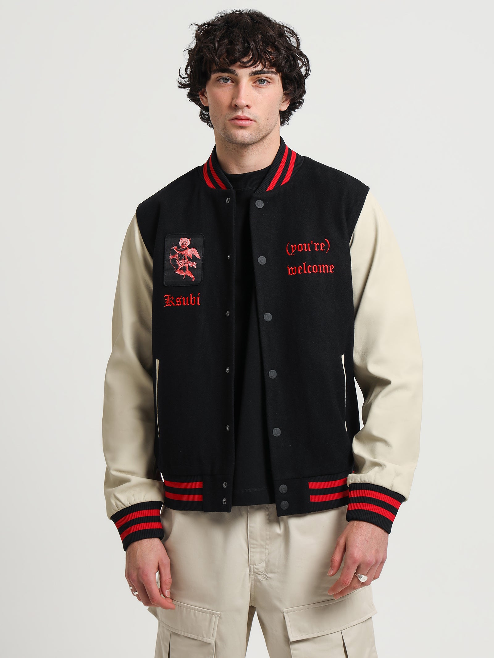 Icons Letterman Jacket in Black