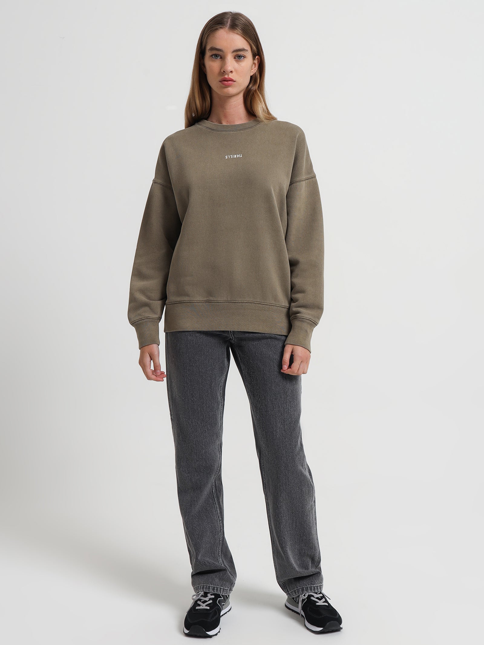 Minimal Thrills Slouch Crew Sweater in Dune