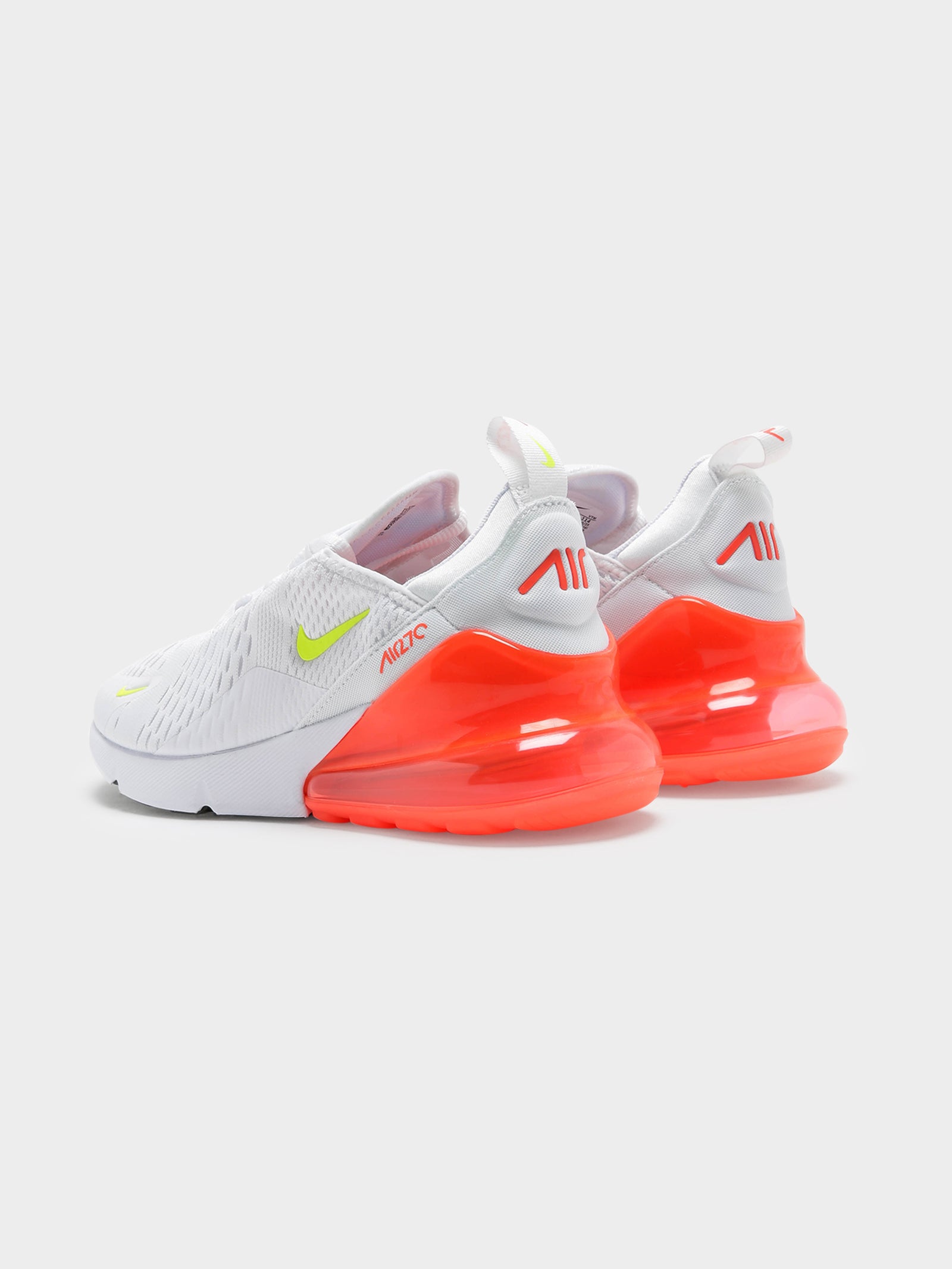 Womens Air Max 270 Sneakers in White & Orange