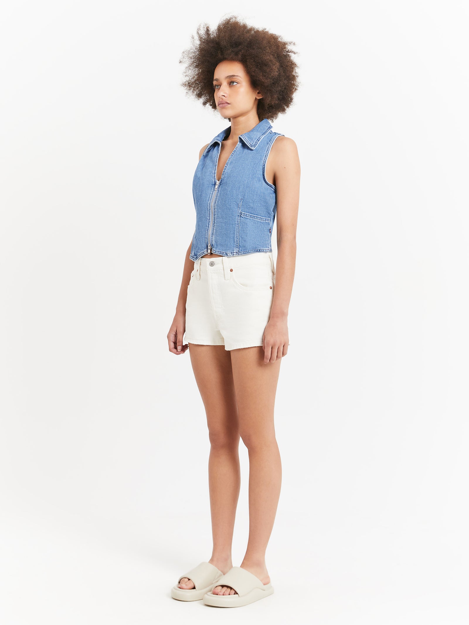 Lilou Denim Vest in Blushing Don 8