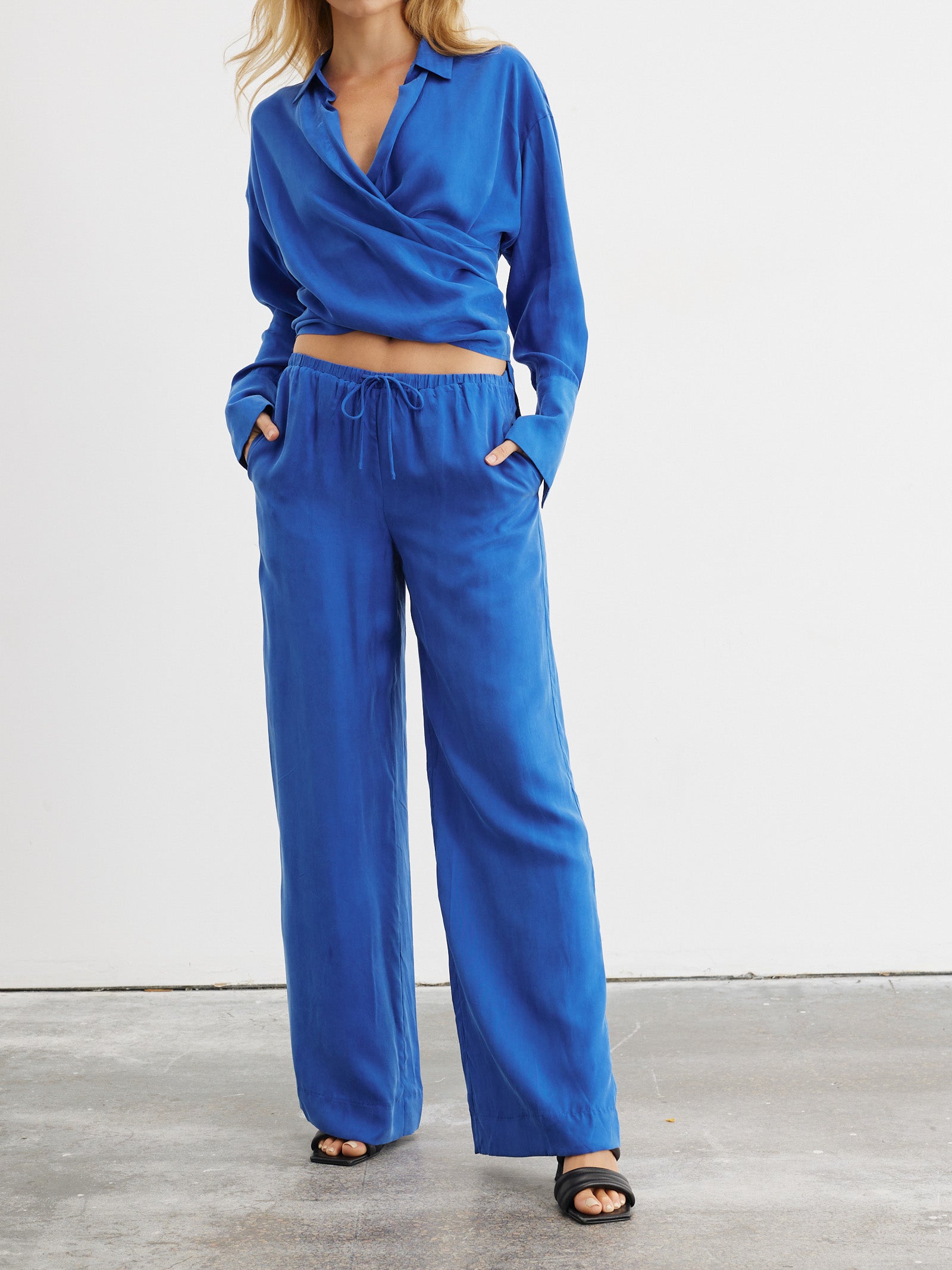 Arlo Cupro Pants in Royal Blue