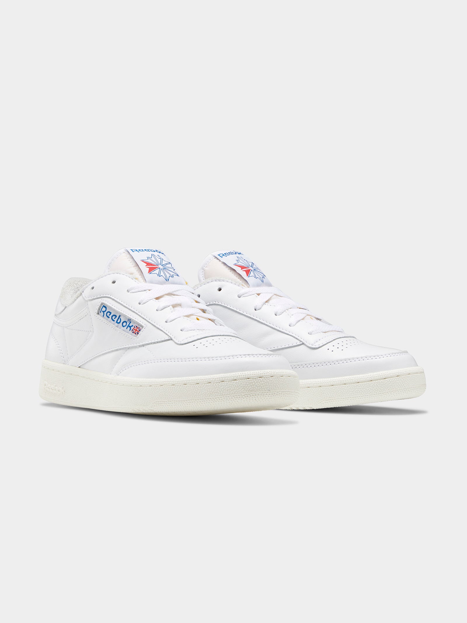 Mens Club C 85 Sneakers in White, Chalk & Vector Blue