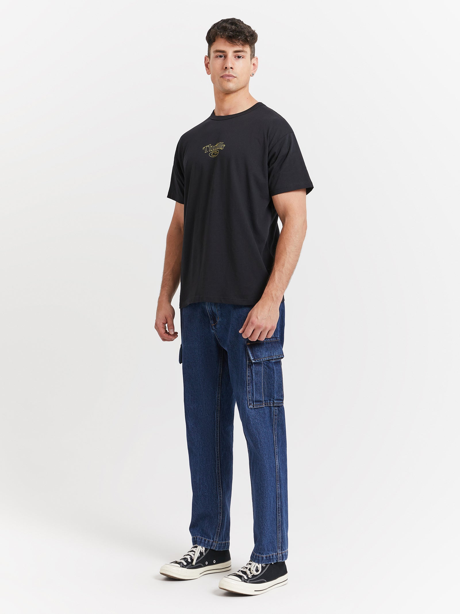 Reaction Box Fit T-Shirt in Washed Black