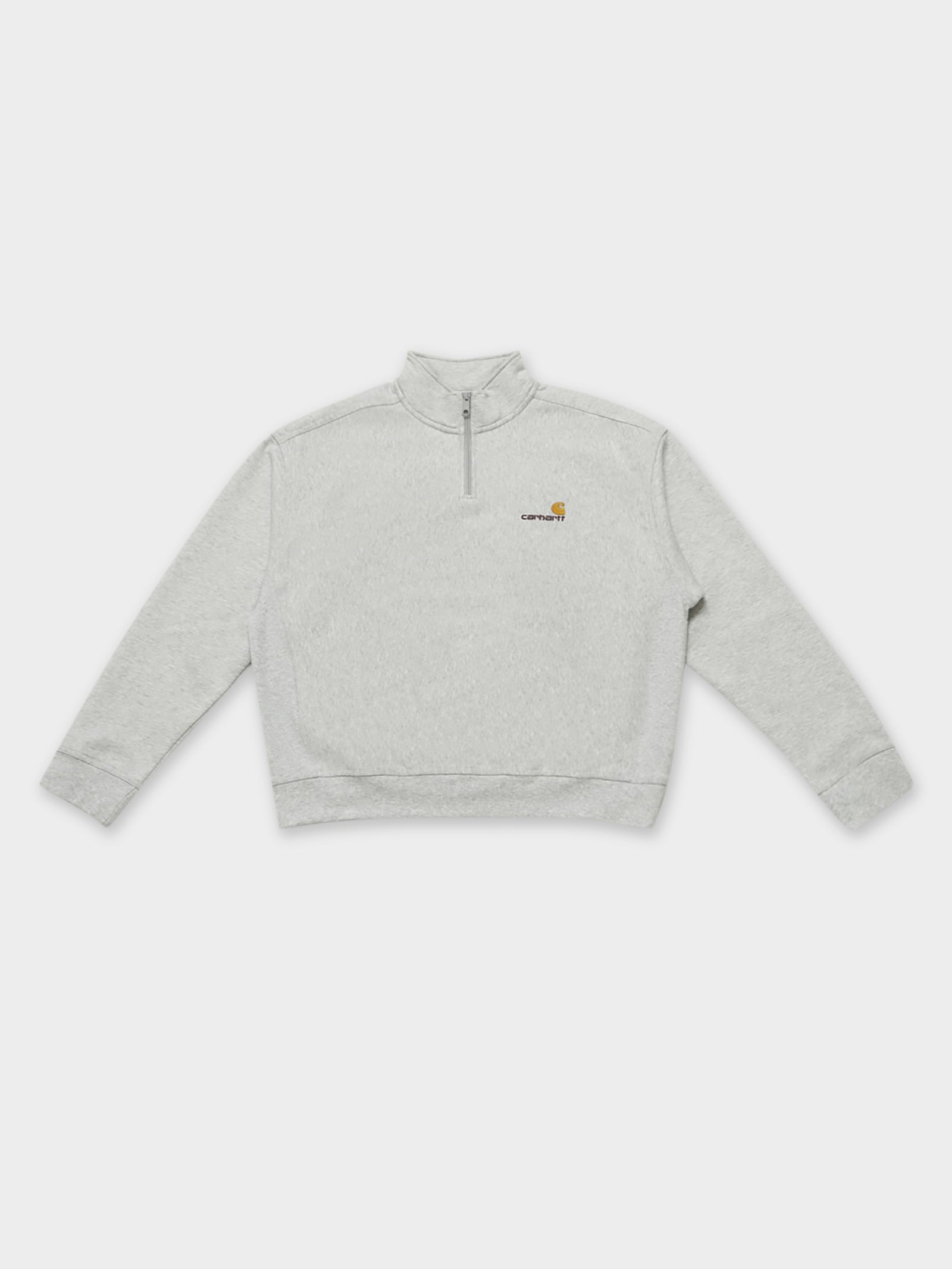 Half Zip American Zip Sweat in Ash Heather Grey