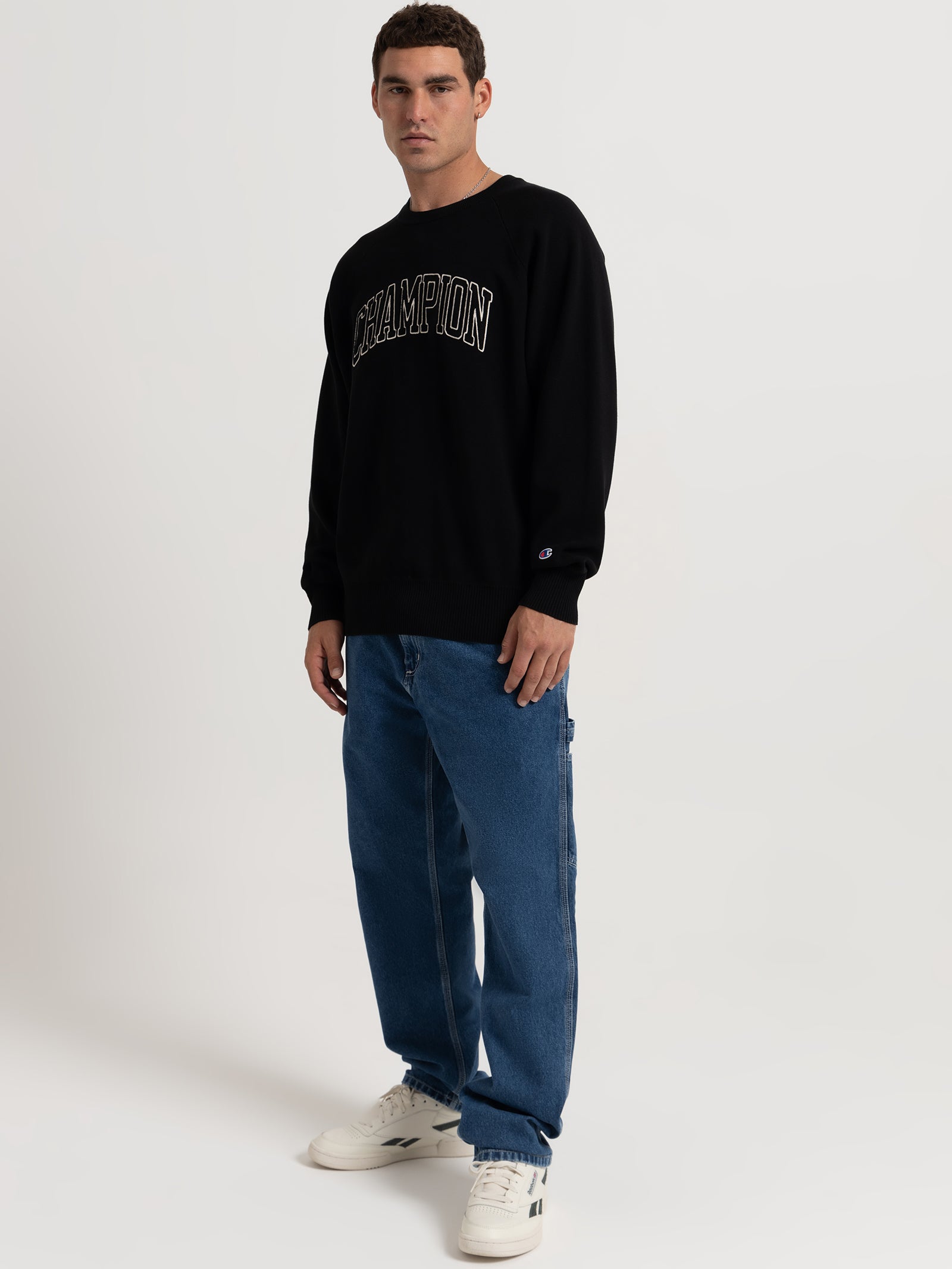 Rebound Knitted Crew in Black