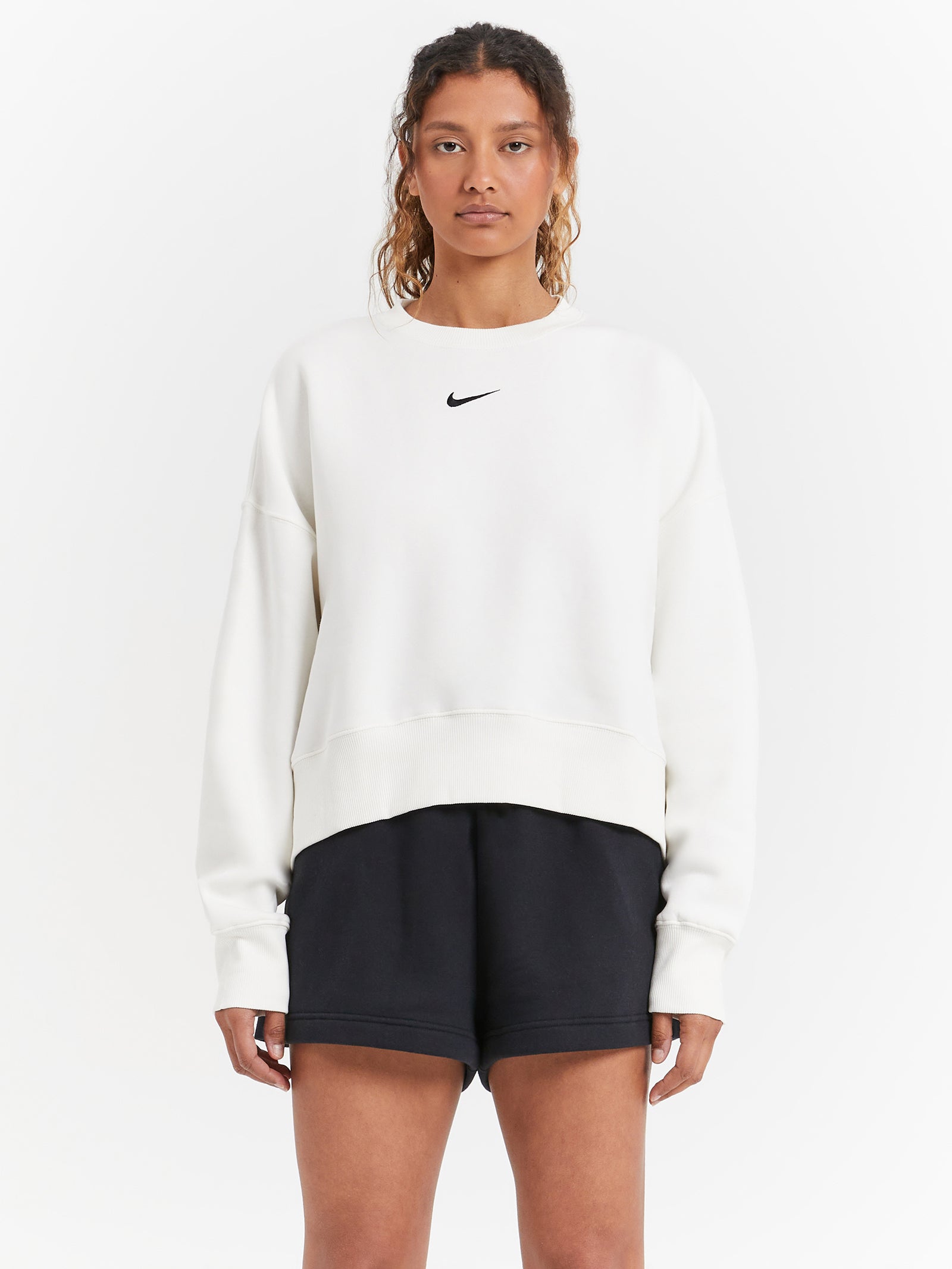 Over Oversized Crew Neck Sweatshirt in Sail & Black