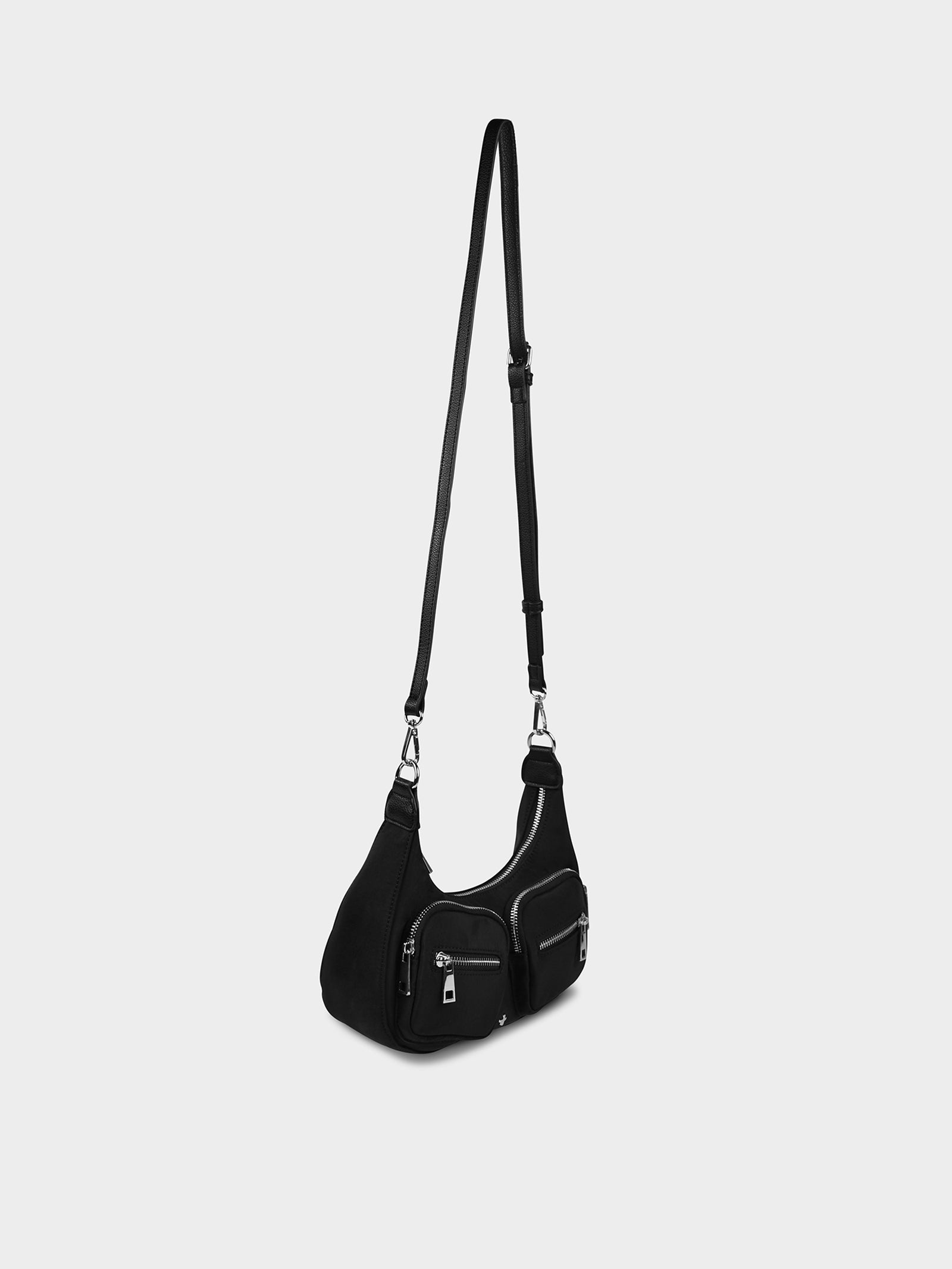 Summer Nylon Crossbody in Black Silver