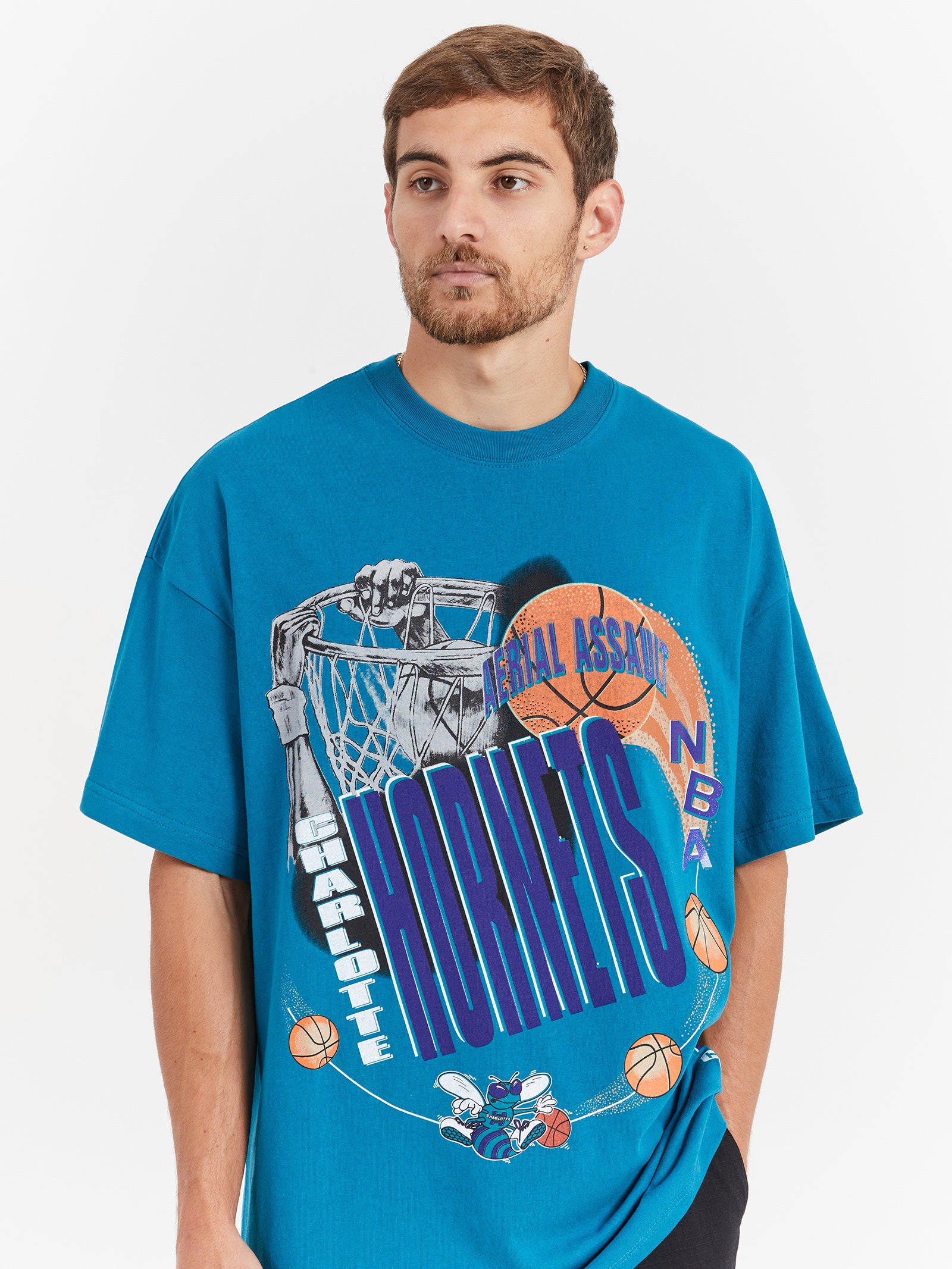 Charlotte Hornets Aerial Assault T-Shirt in Teal